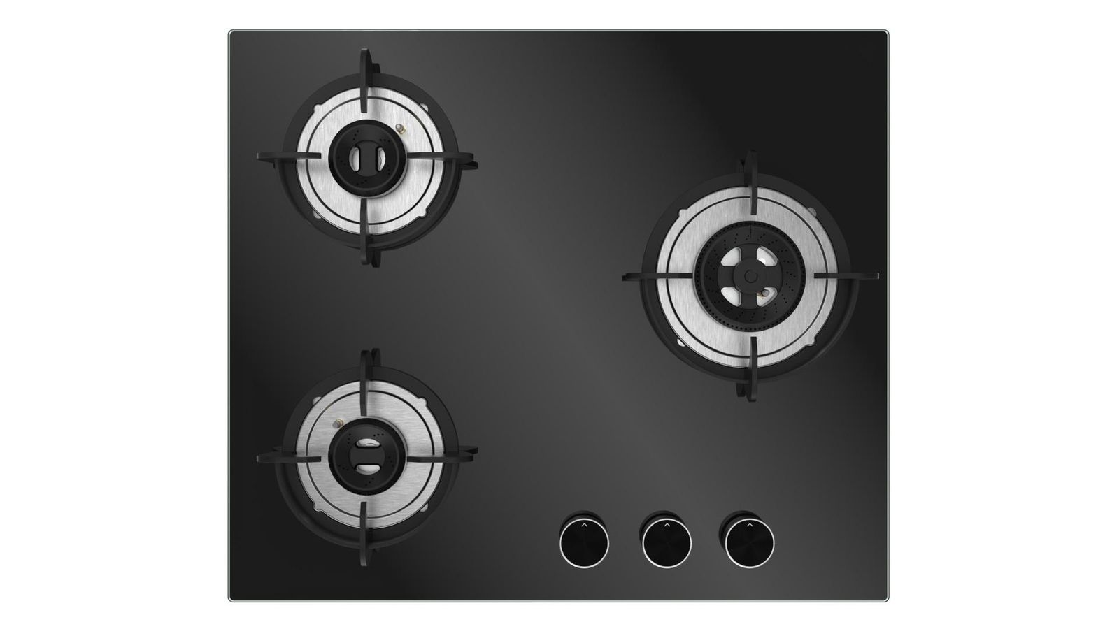 Carysil Bravo 60cm Built-in Glass Hob, 3 Brass Burner
