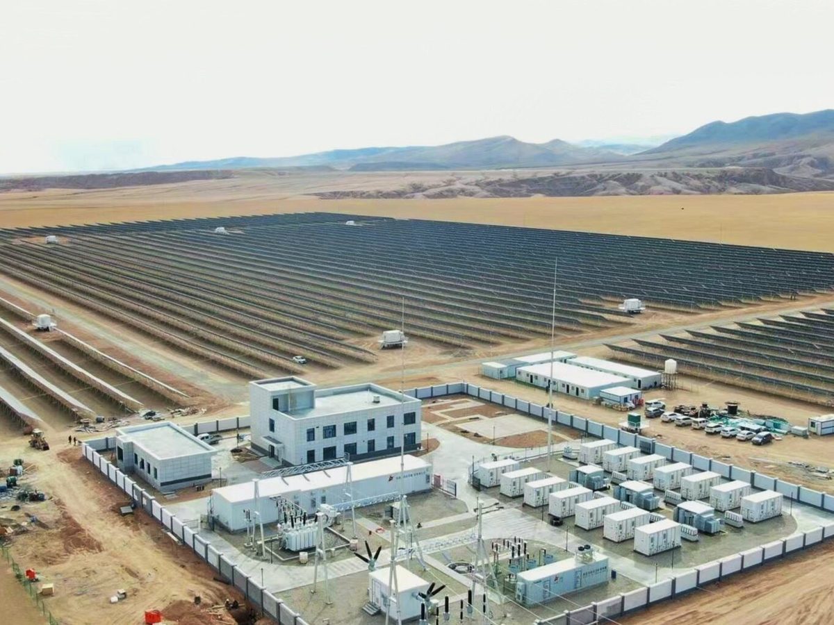 Solar energy infrastructure near Marrakesh, Morocco