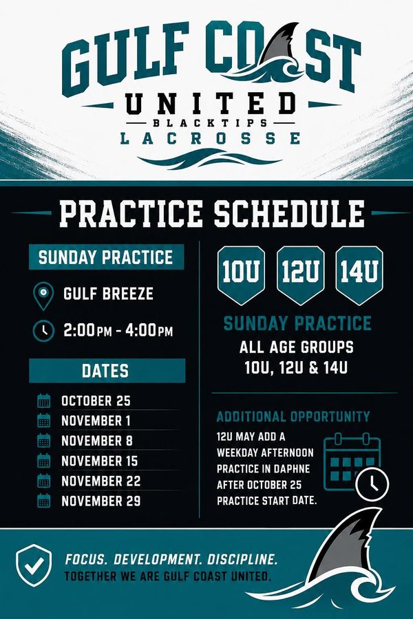 Sunday practice schedule