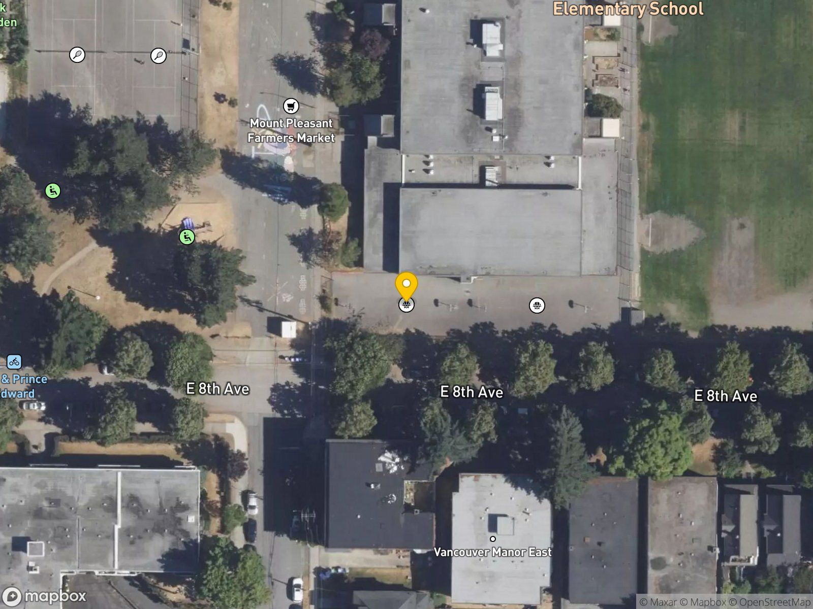 Mount Pleasant Community Centre basketball court satellite view