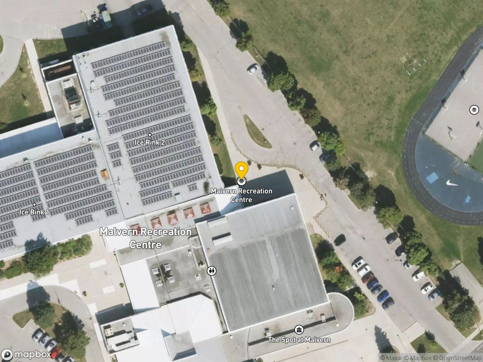 Malvern Park basketball court satellite view