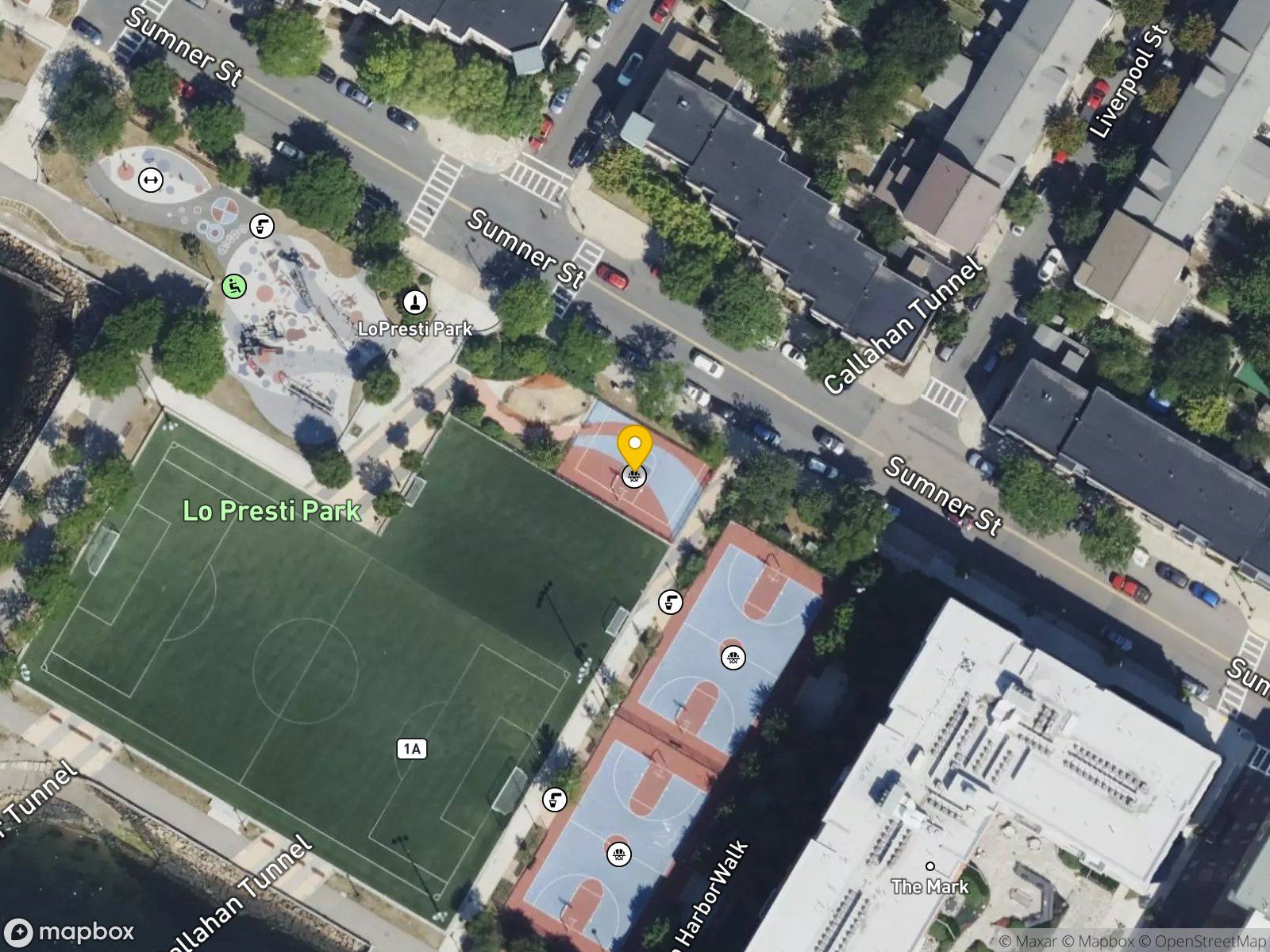 LoPresti Park basketball court satellite view