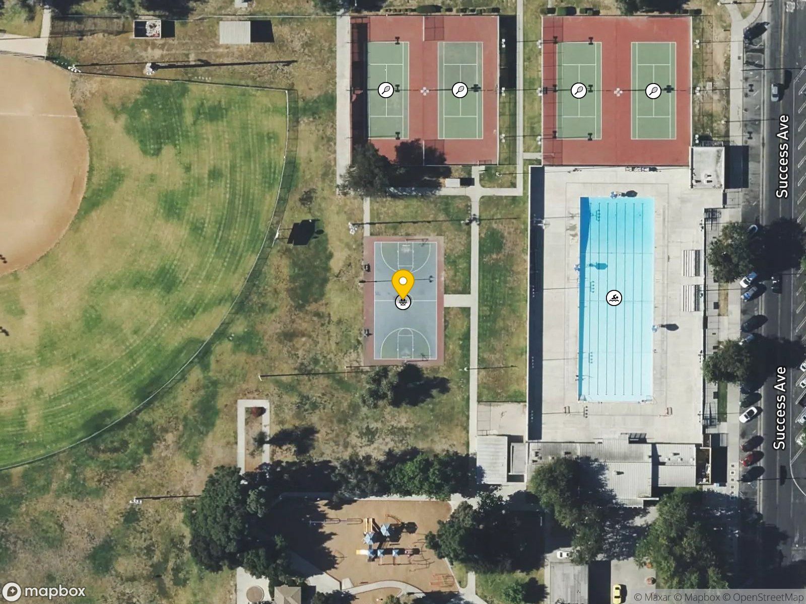 Ted Watkins Memorial Park basketball court satellite view