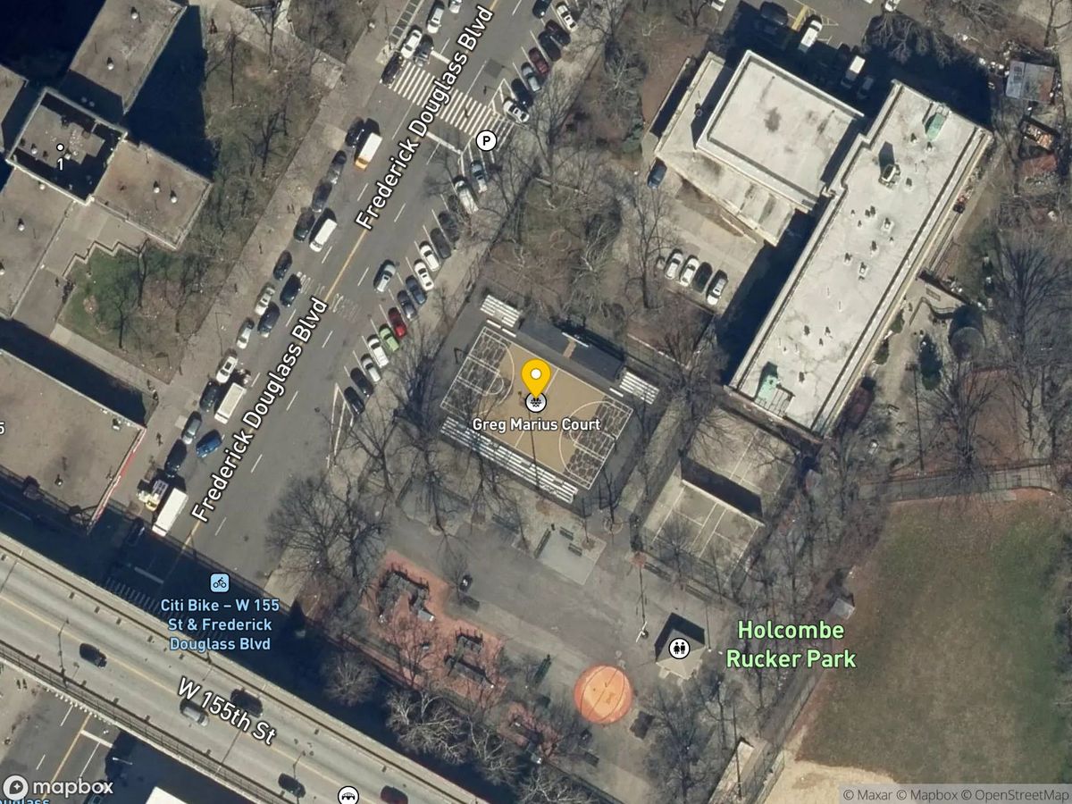 Holcombe Rucker Park basketball court satellite view