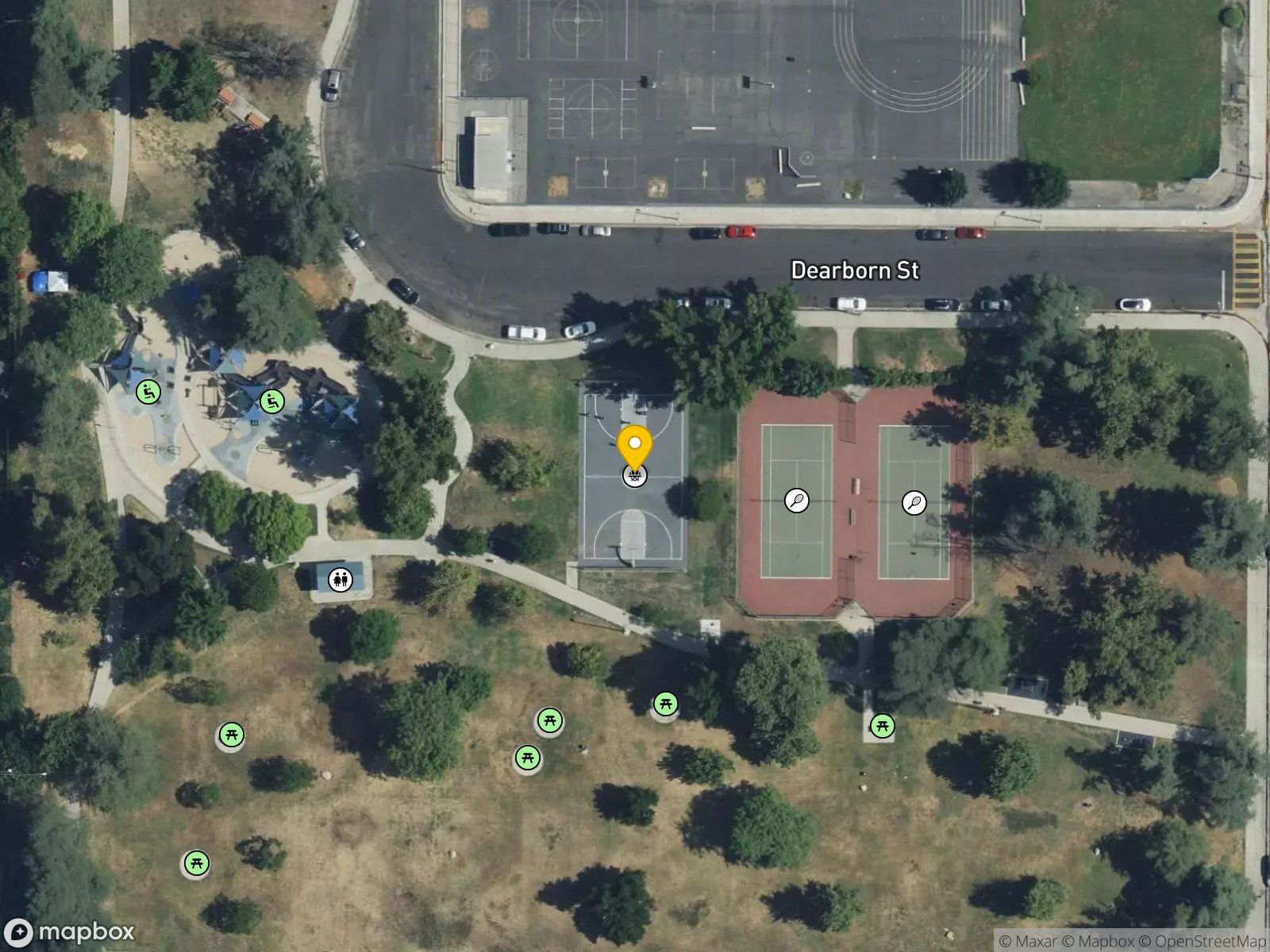 Dearborn Park basketball court satellite view