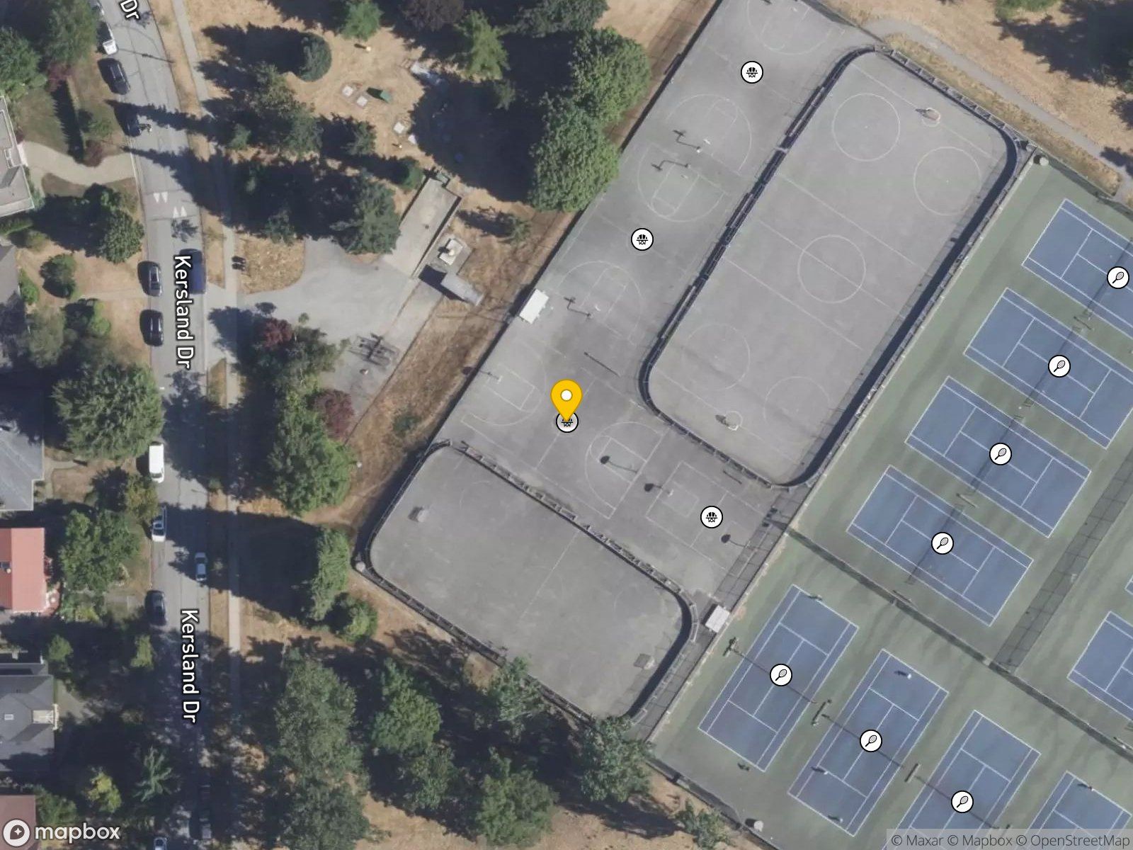 Queen Elizabeth Park Basketball Courts — satellite view