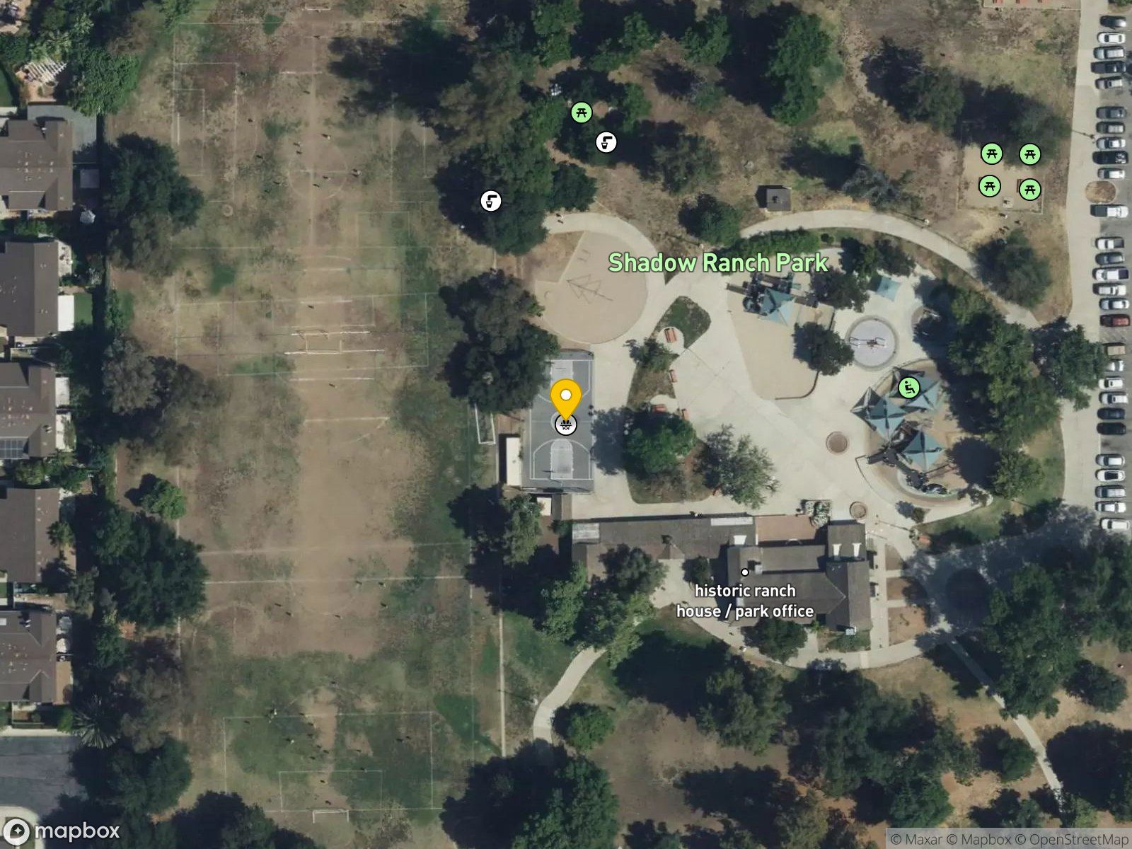 Shadow Ranch Park basketball court satellite view