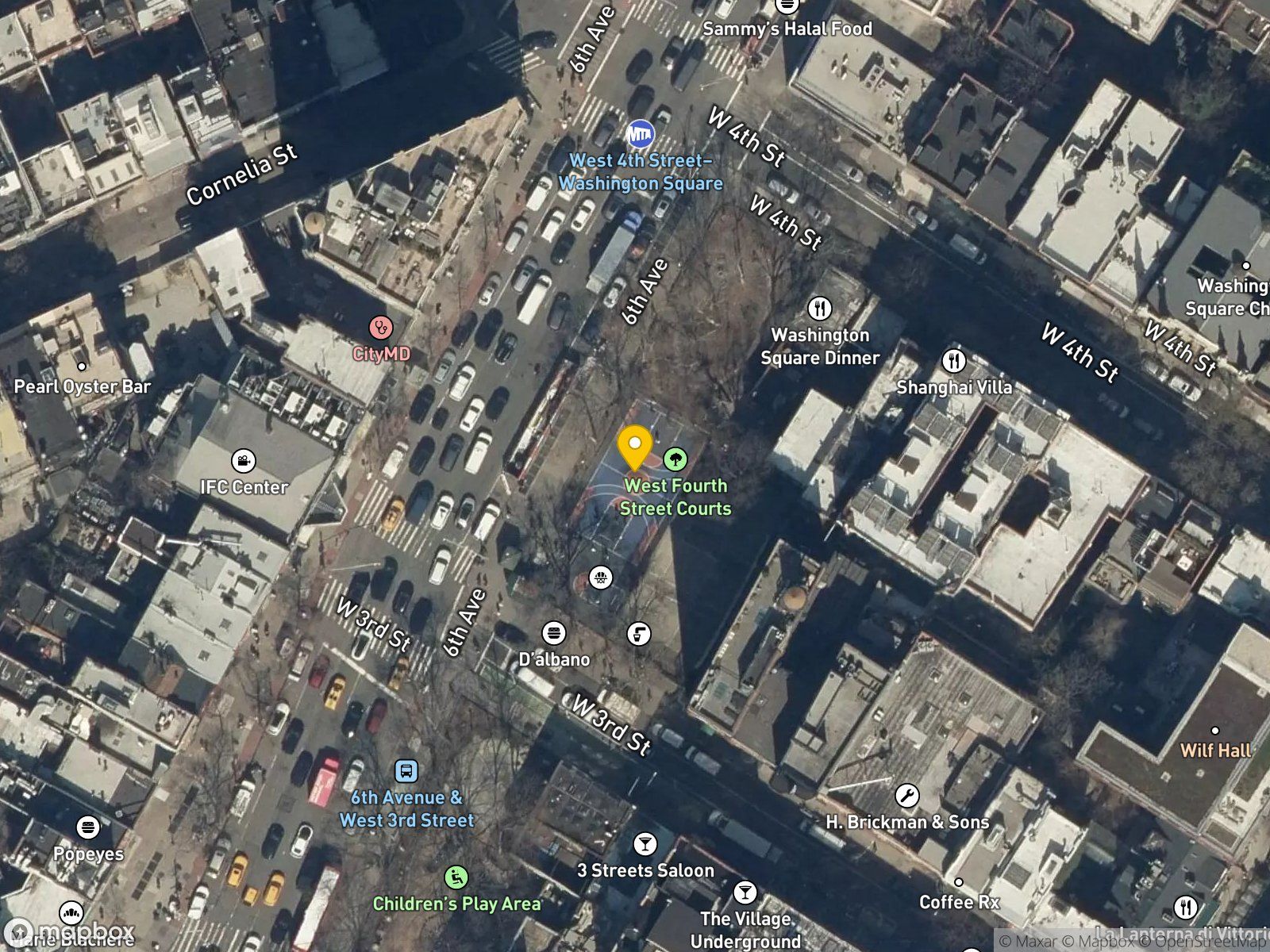 West 4th Street Courts basketball court satellite view