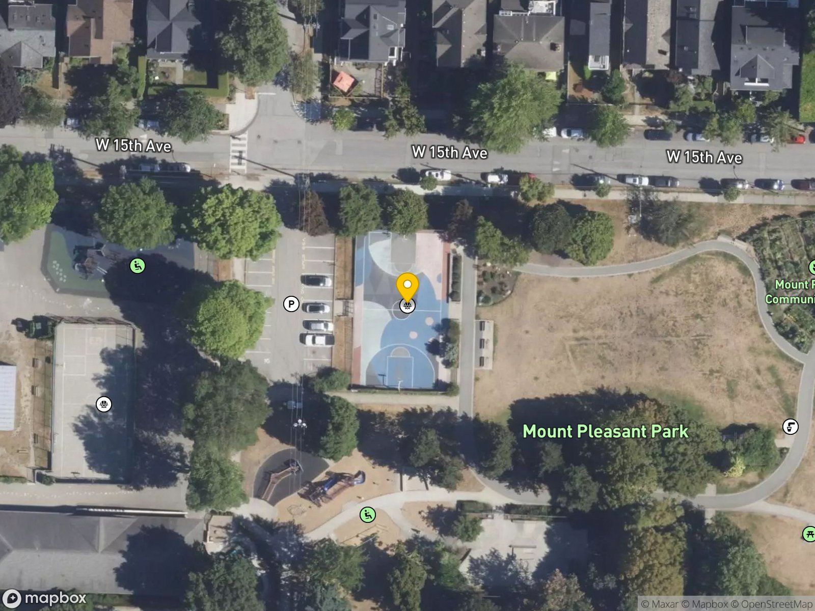 Mount Pleasant Park basketball court satellite view