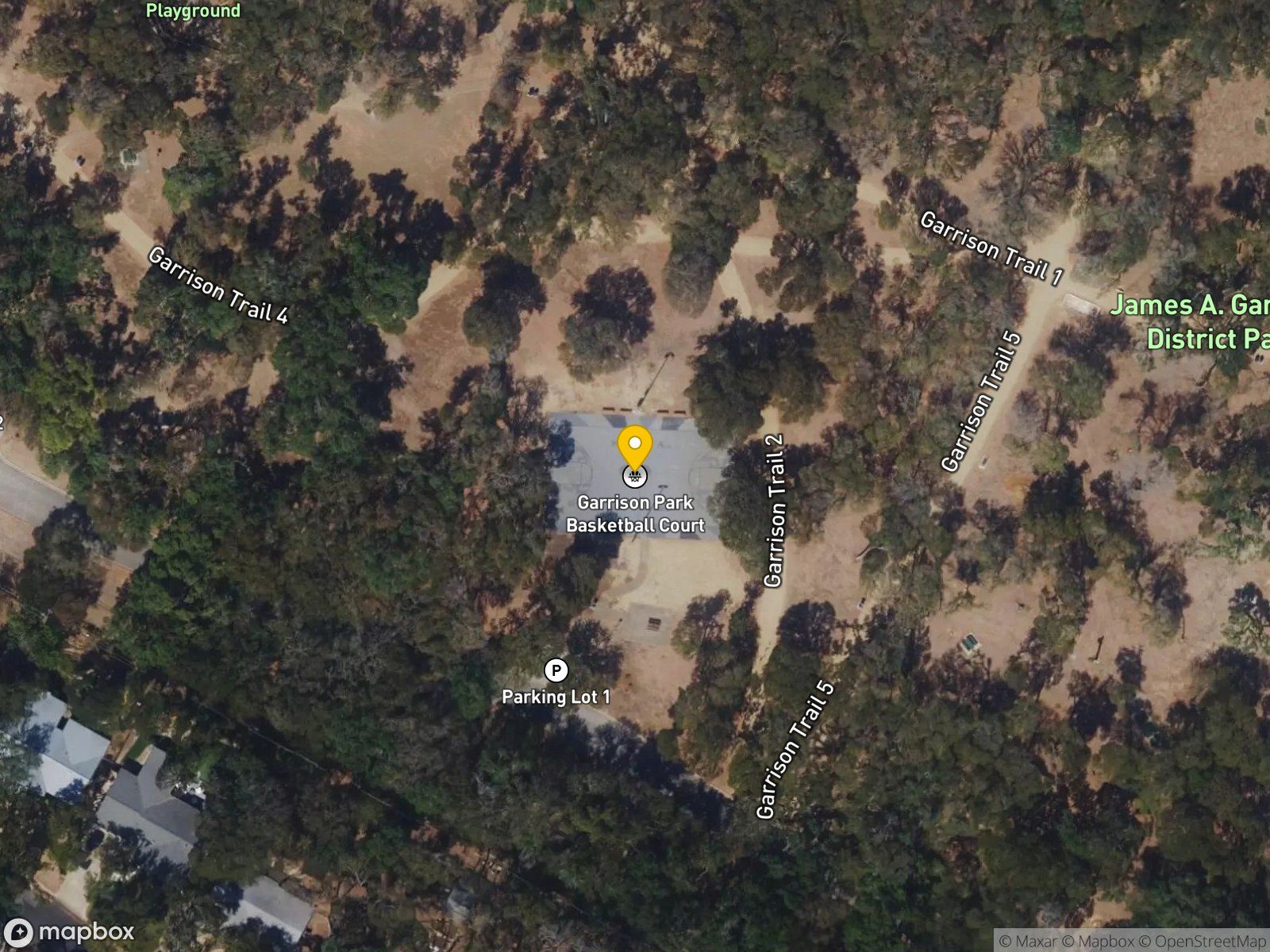 Garrison Park basketball court satellite view