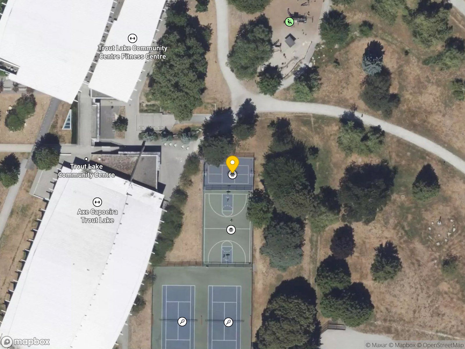Trout Lake Community Centre basketball court satellite view
