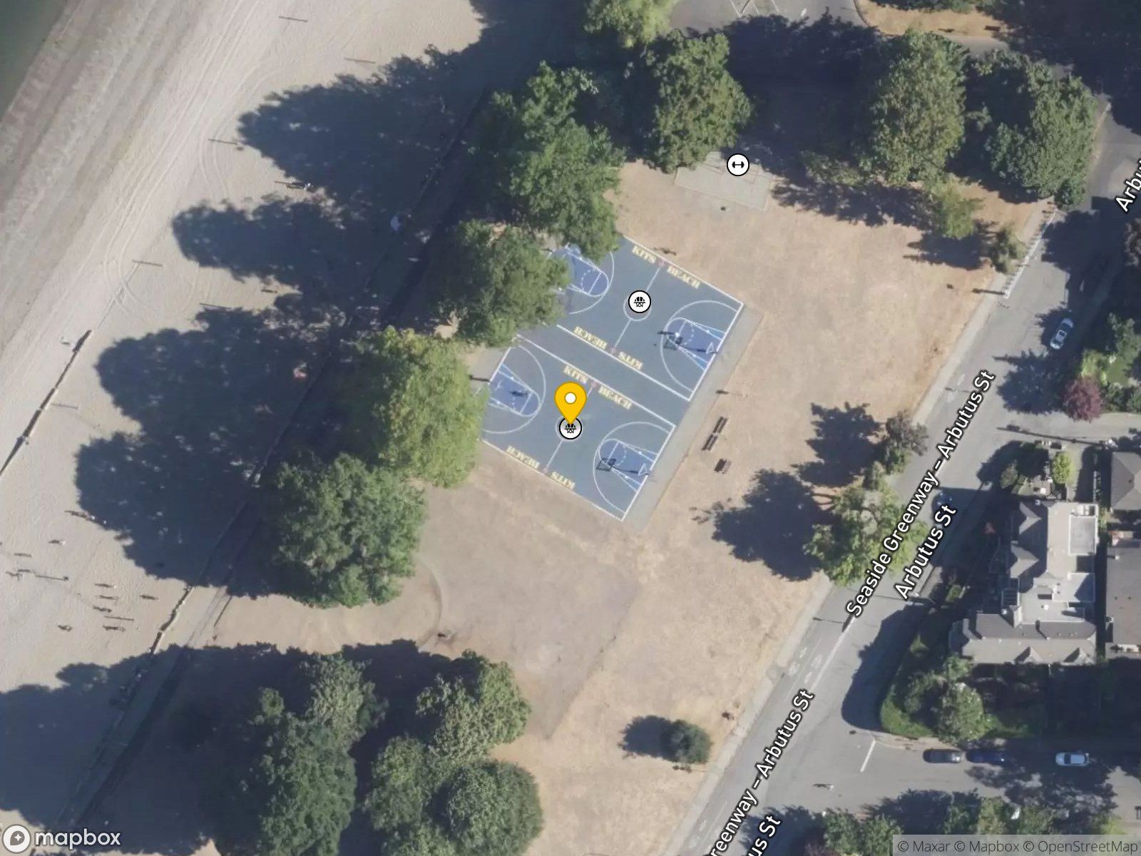Kitsilano Beach Park basketball court satellite view