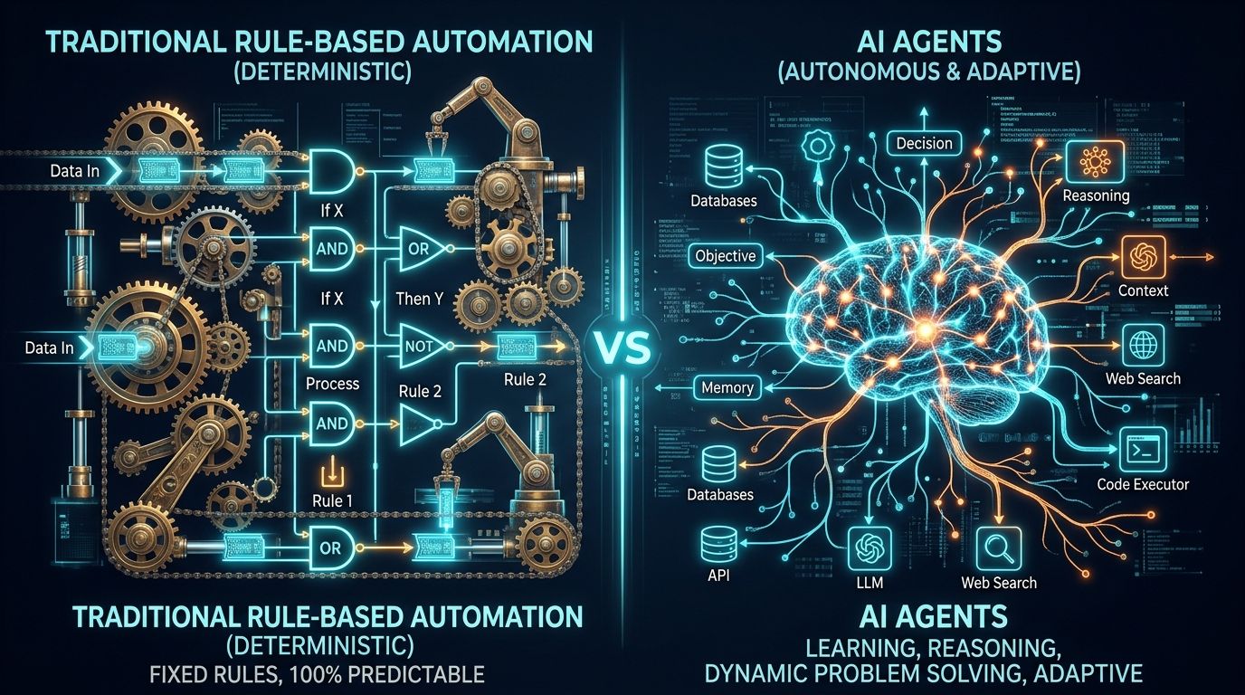 AI Agents vs Traditional Automation: When Should Businesses Use Each?