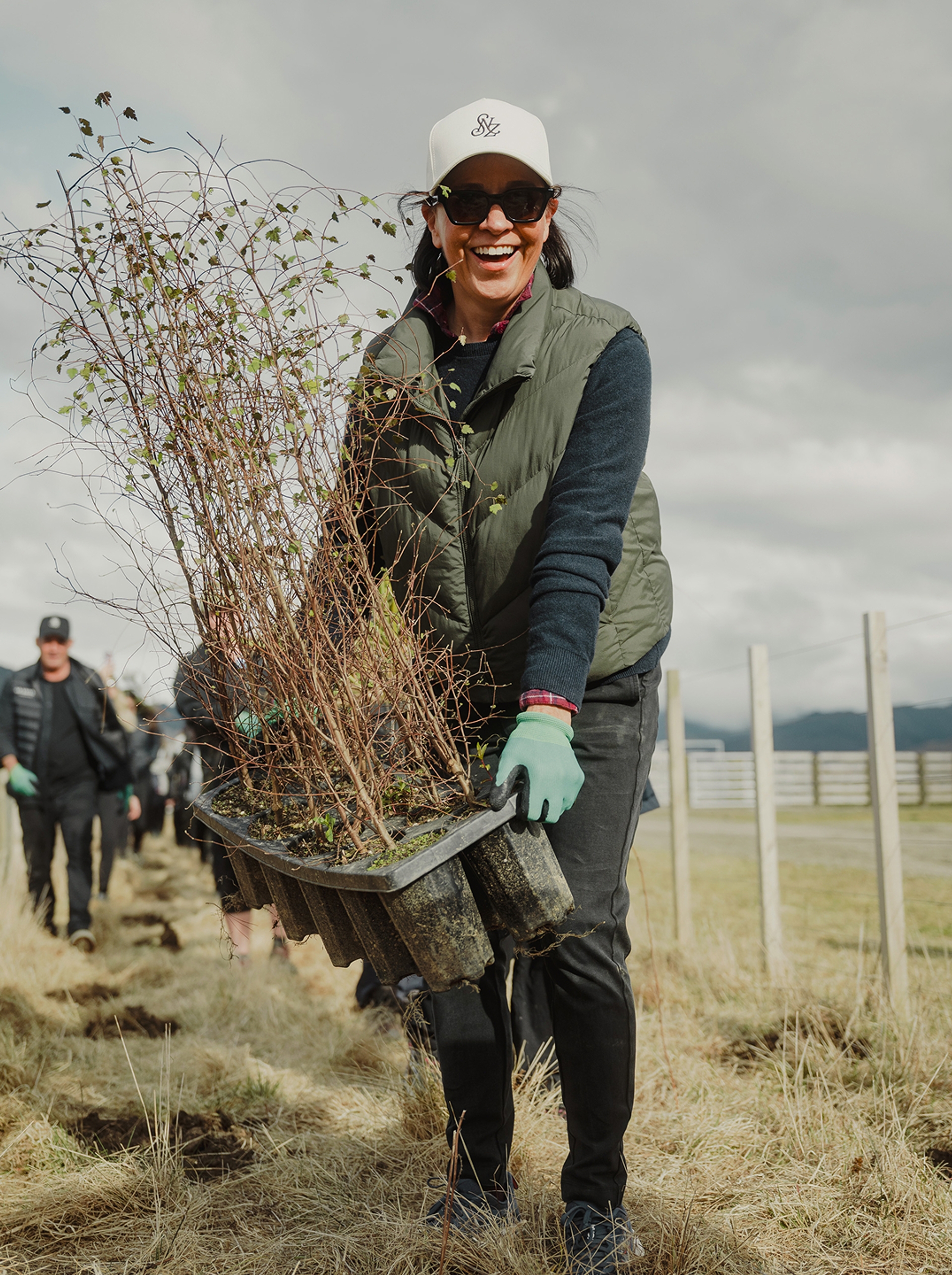 Jenny tree planting at Poronui.