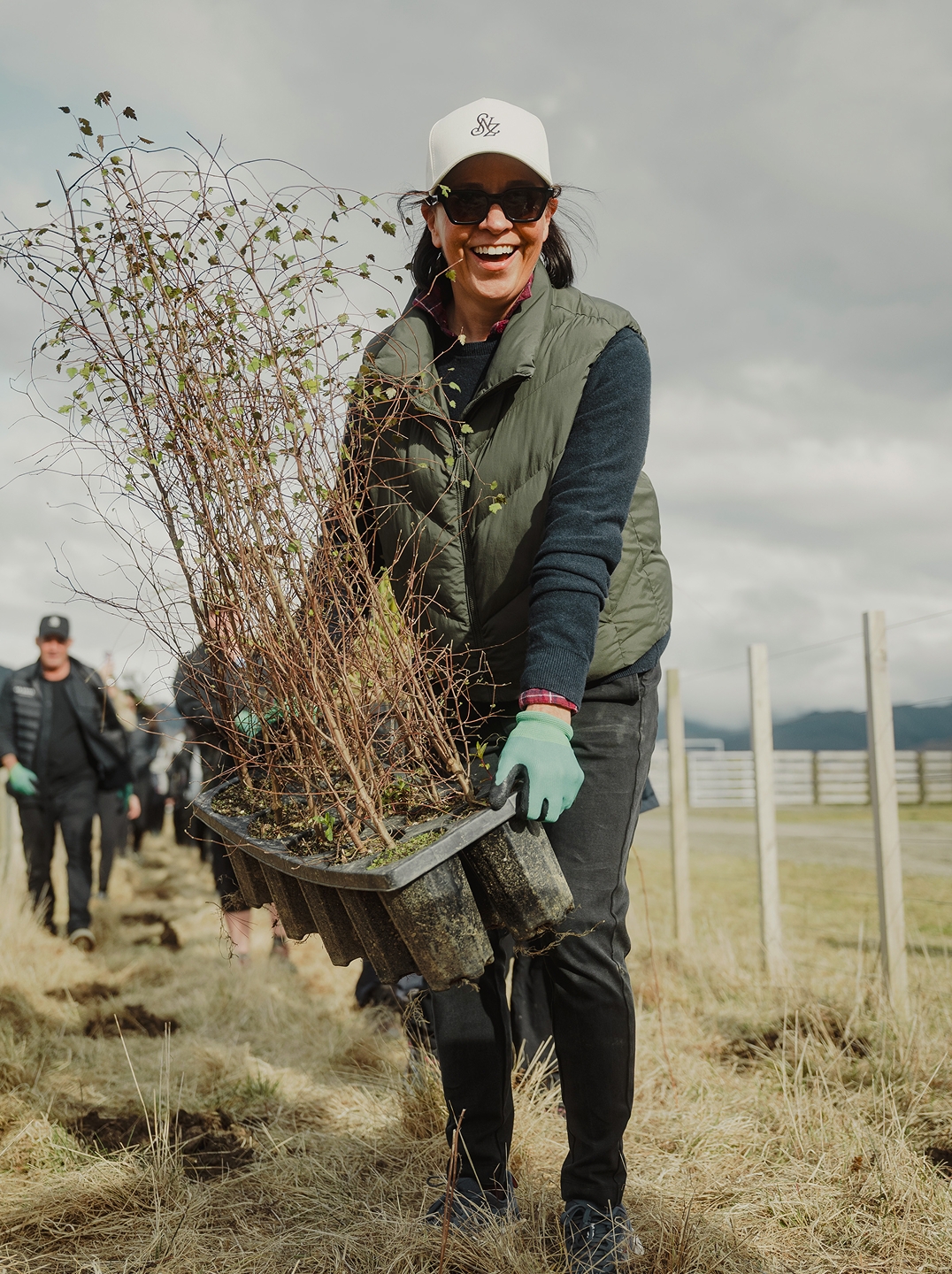Jenny tree planting at Poronui.