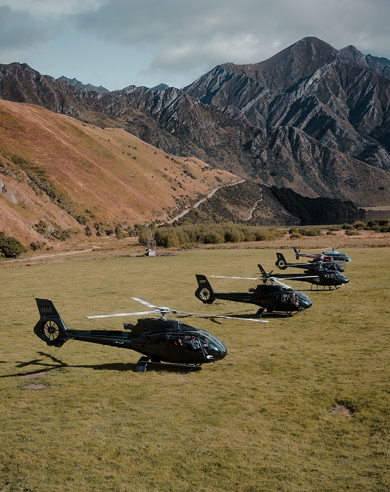 Take off in a private helicopter.