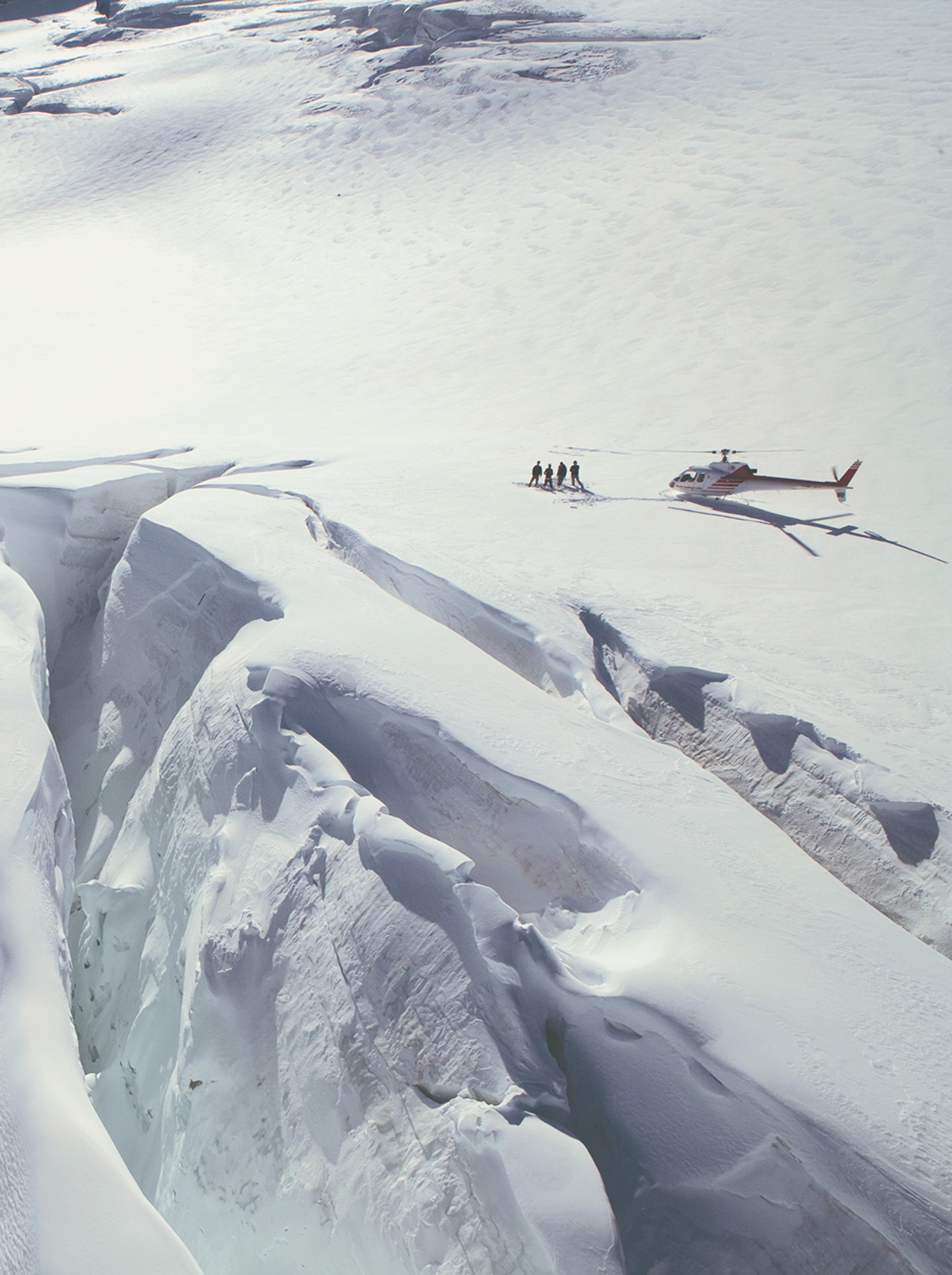 Helicopter on the glacier