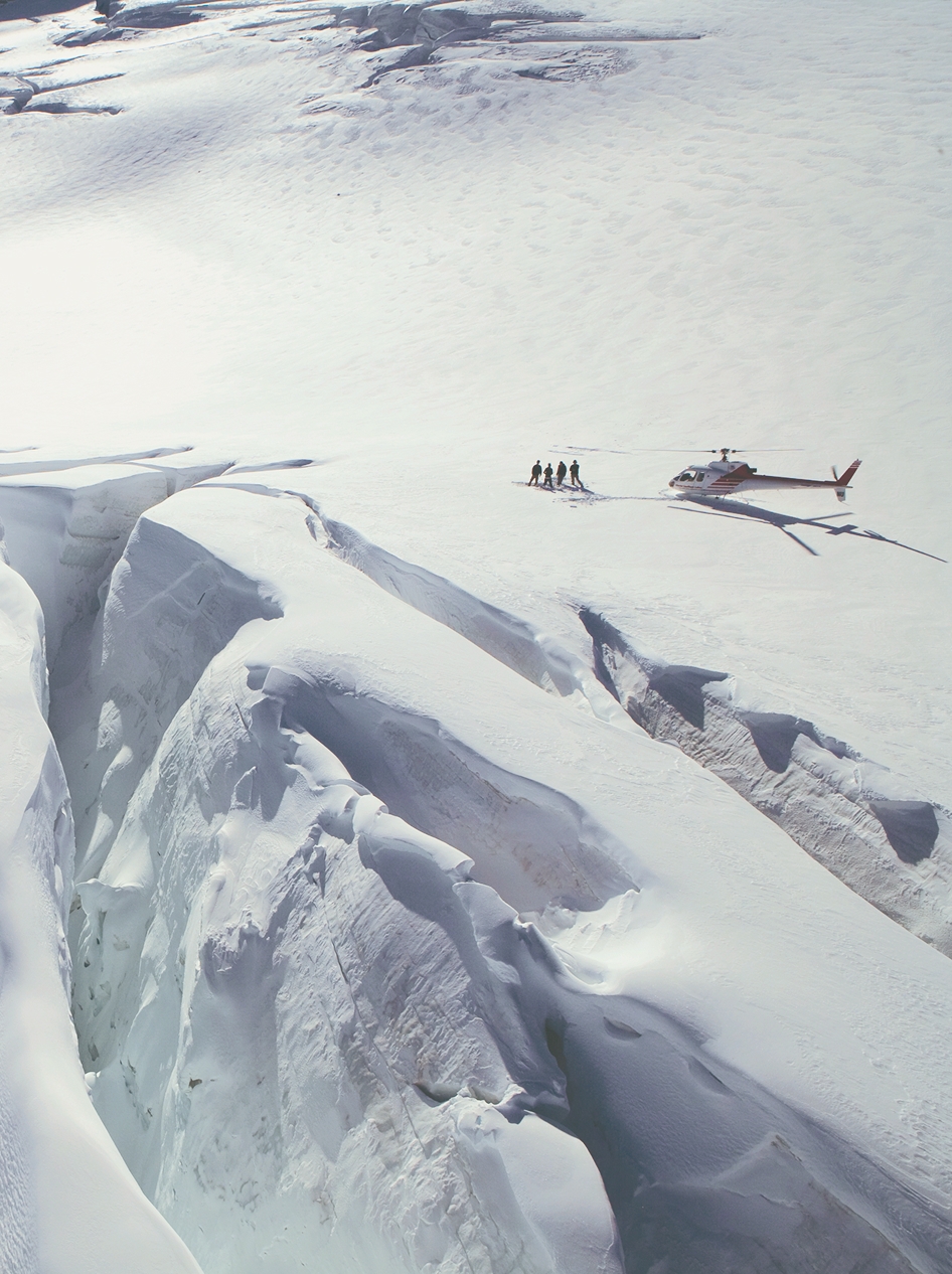 Helicopter on the glacier