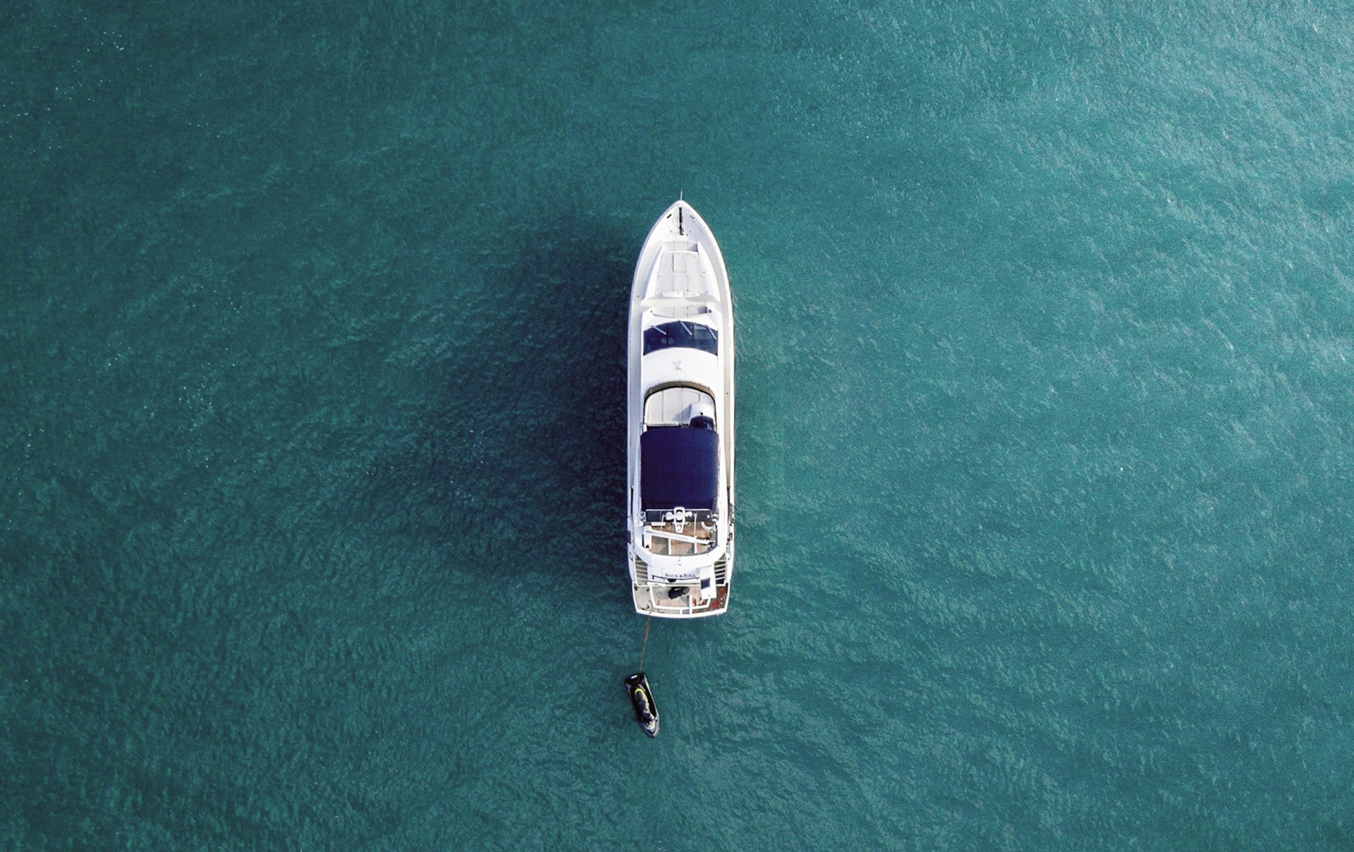 A private yacht in clear blue water