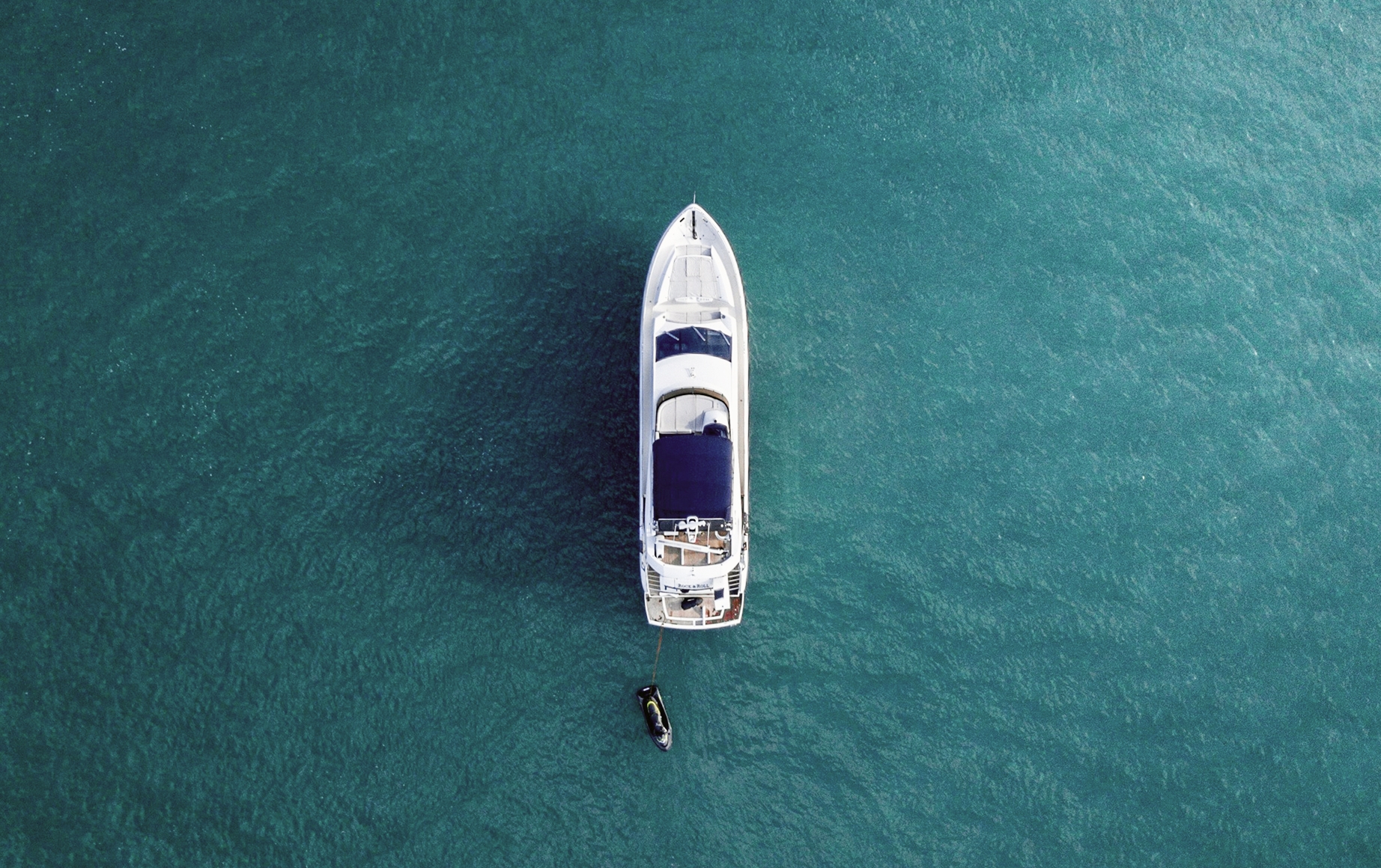 A private yacht in clear blue water