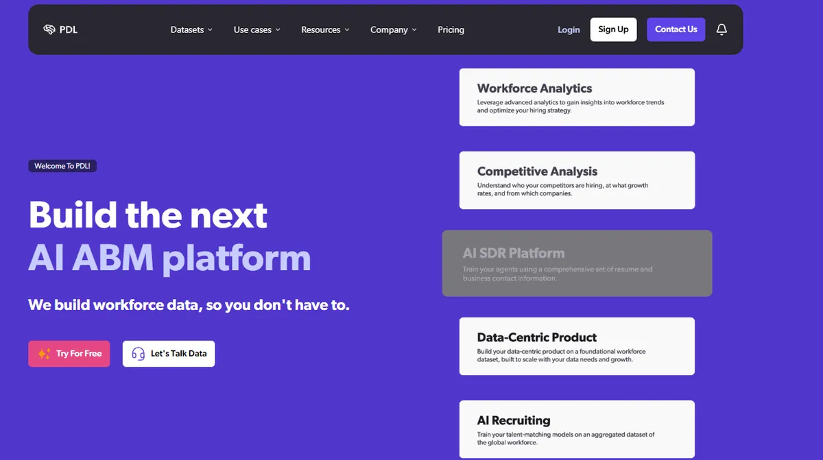 People Data Labs B2B Data Provider for Industry Leading Platforms