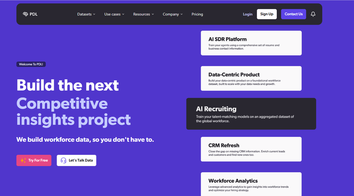peopledatalabs landing page