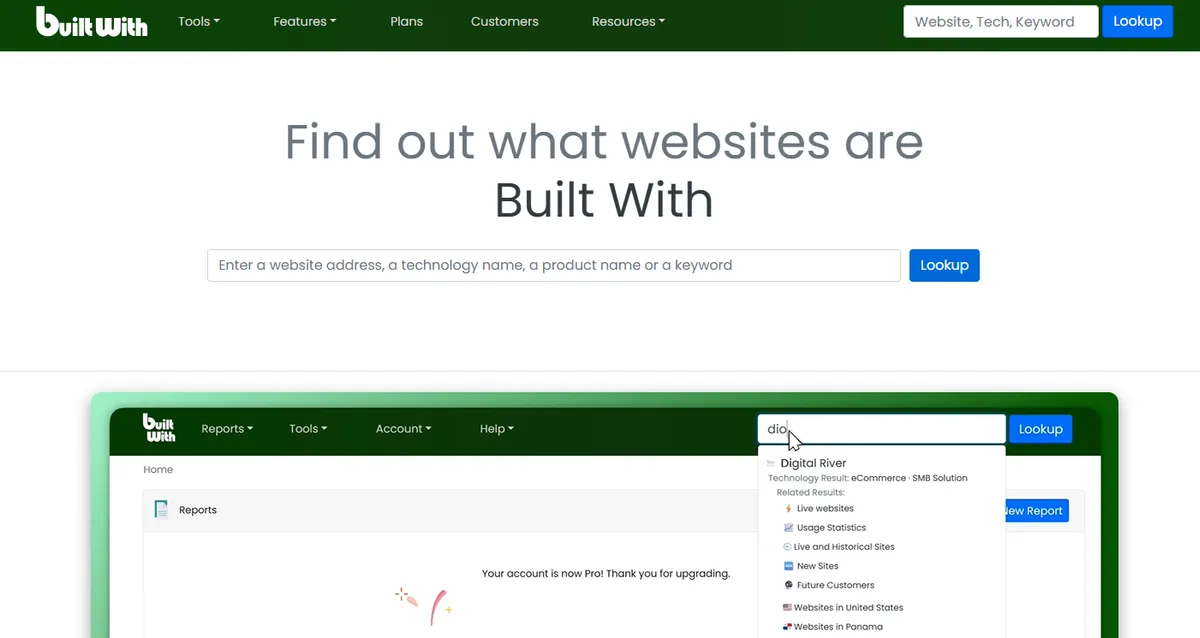 BuiltWith Technology Lookup