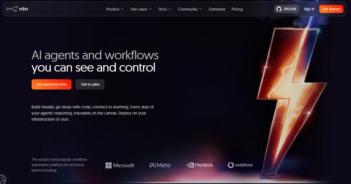 n8n home page