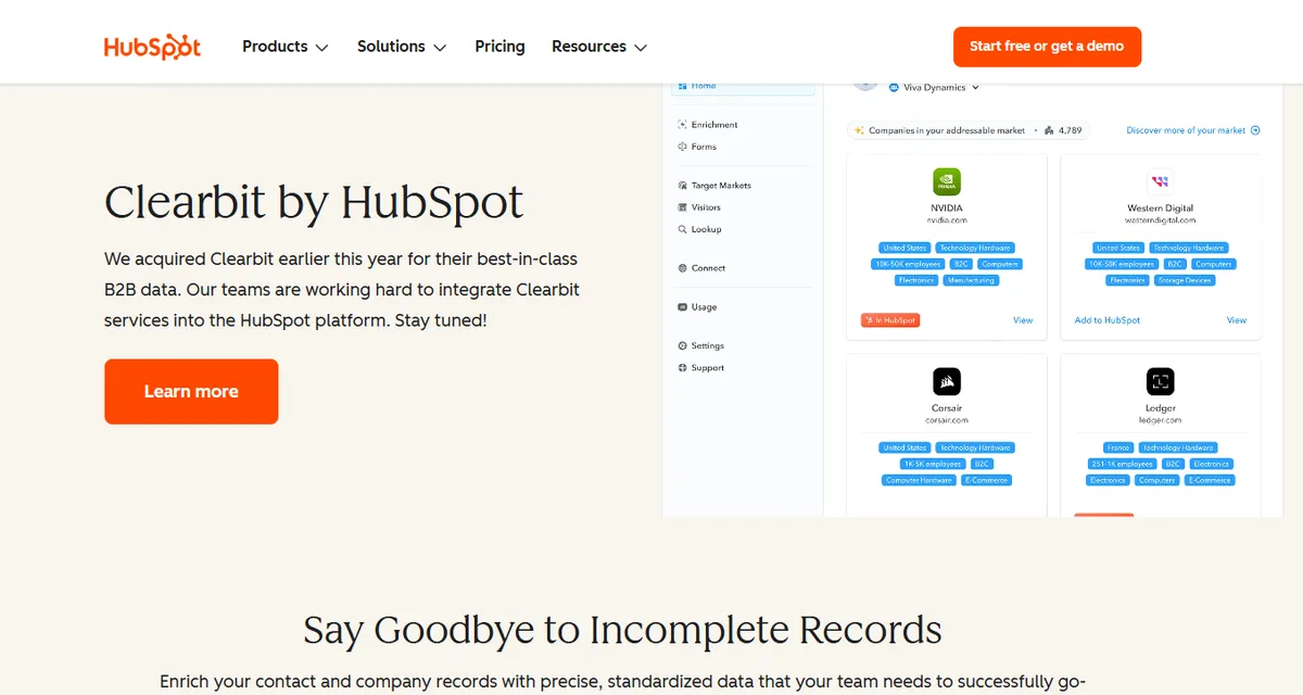 Clearbit by HubSpot