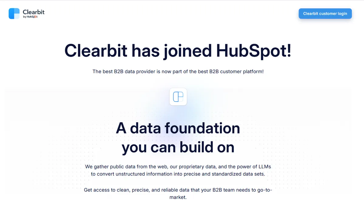Clearbit home