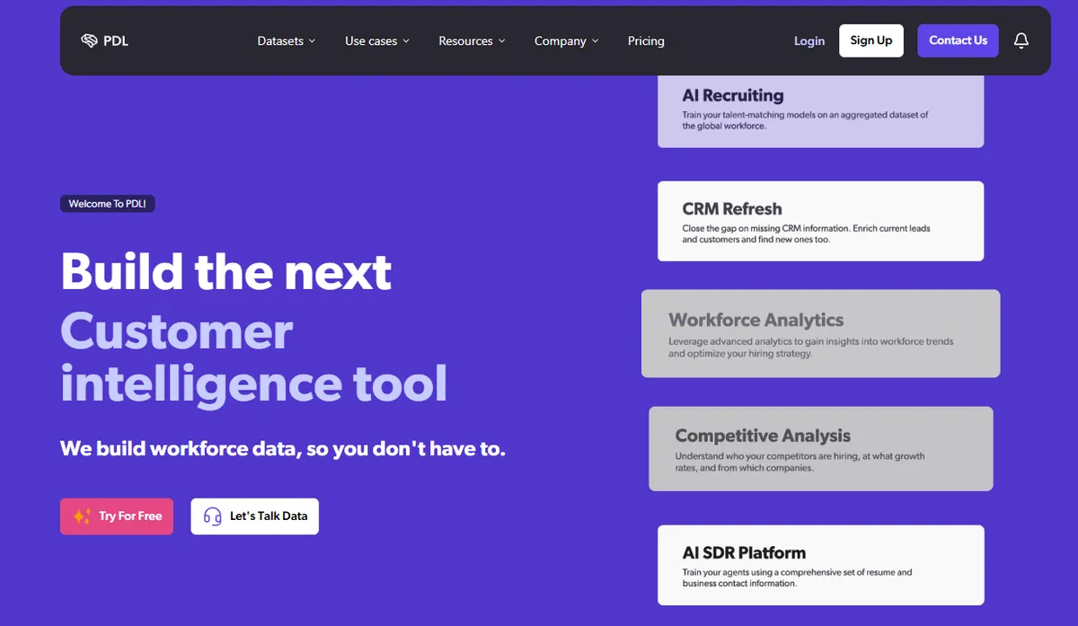 B2B Data Provider for Industry Leading Platforms | People Data Labs