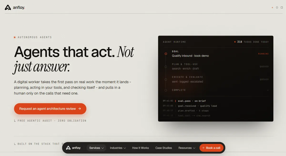 Anfloy AI Agent Page
