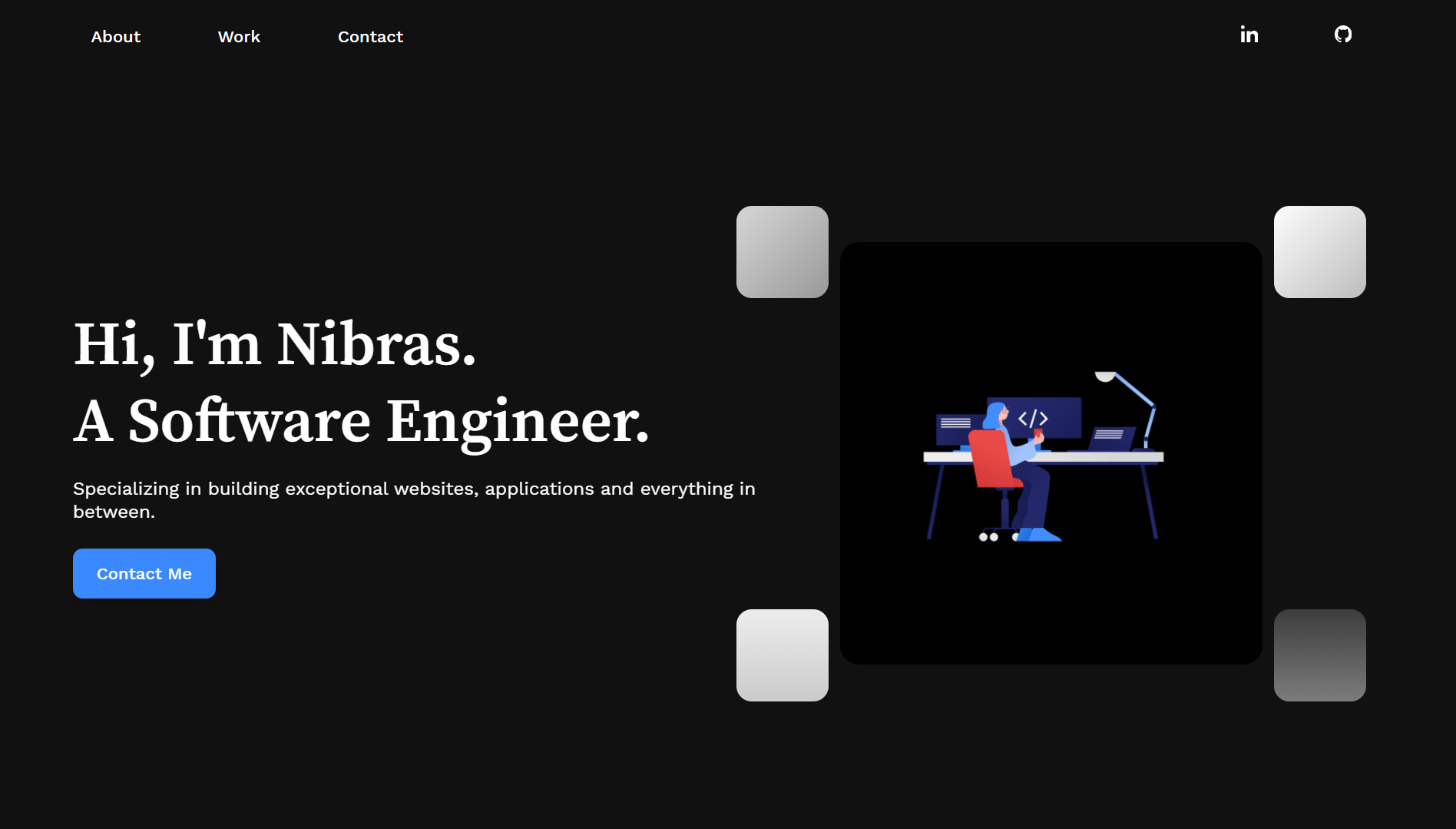 A personal portfolio site, Nibras is a software engineer