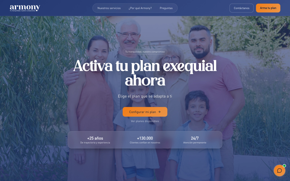 Captura de Armony — Plan contracting wizard