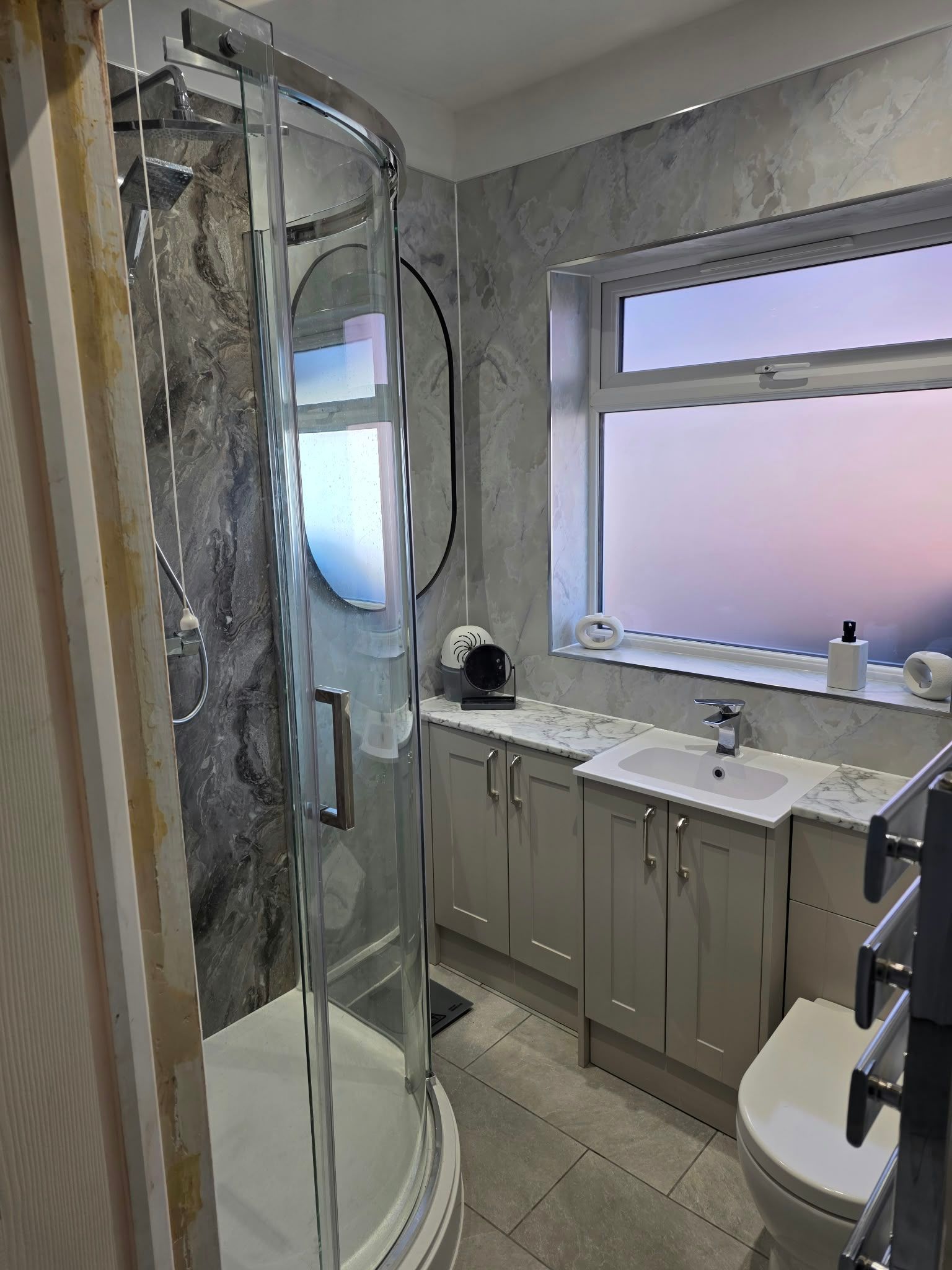 Bathroom with aqua panels, Leamington Spa