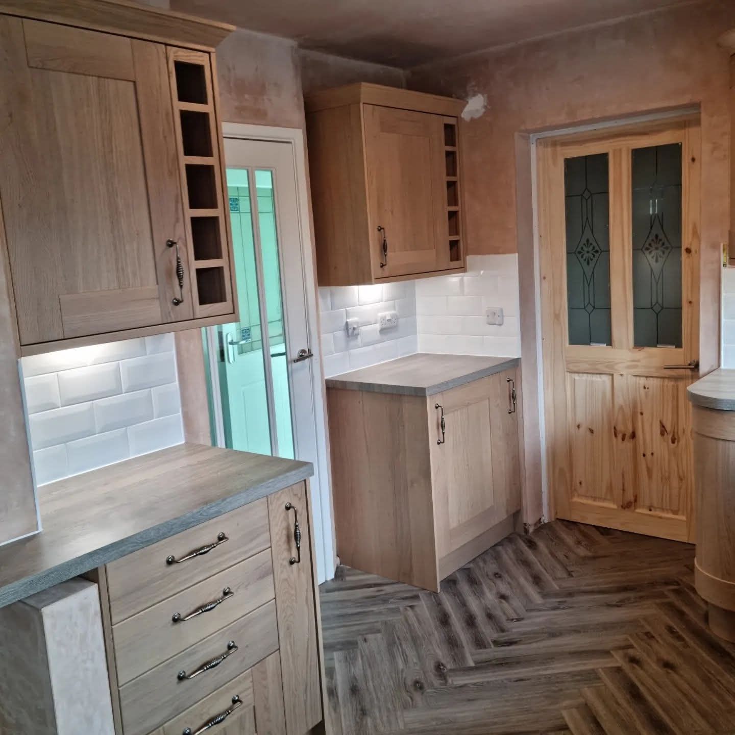 Oak doors and herringbone floor, Solihull