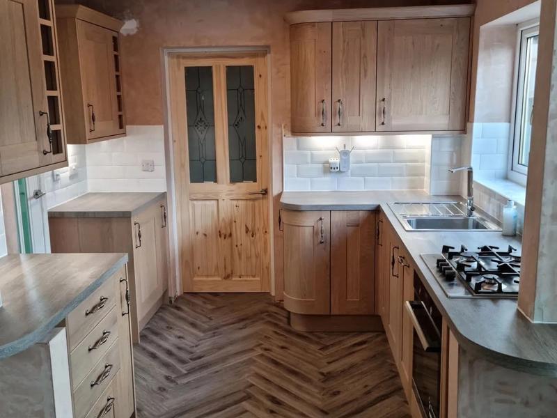Oak doors and herringbone floor, Solihull