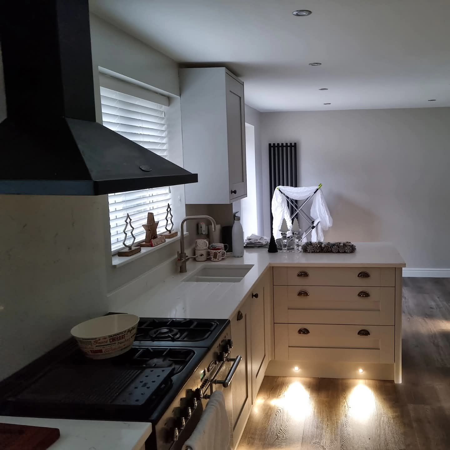 Wall removed to open up a kitchen diner