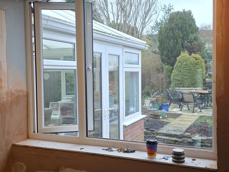 Minerva worktops with waterfall windowsill, Leamington Spa