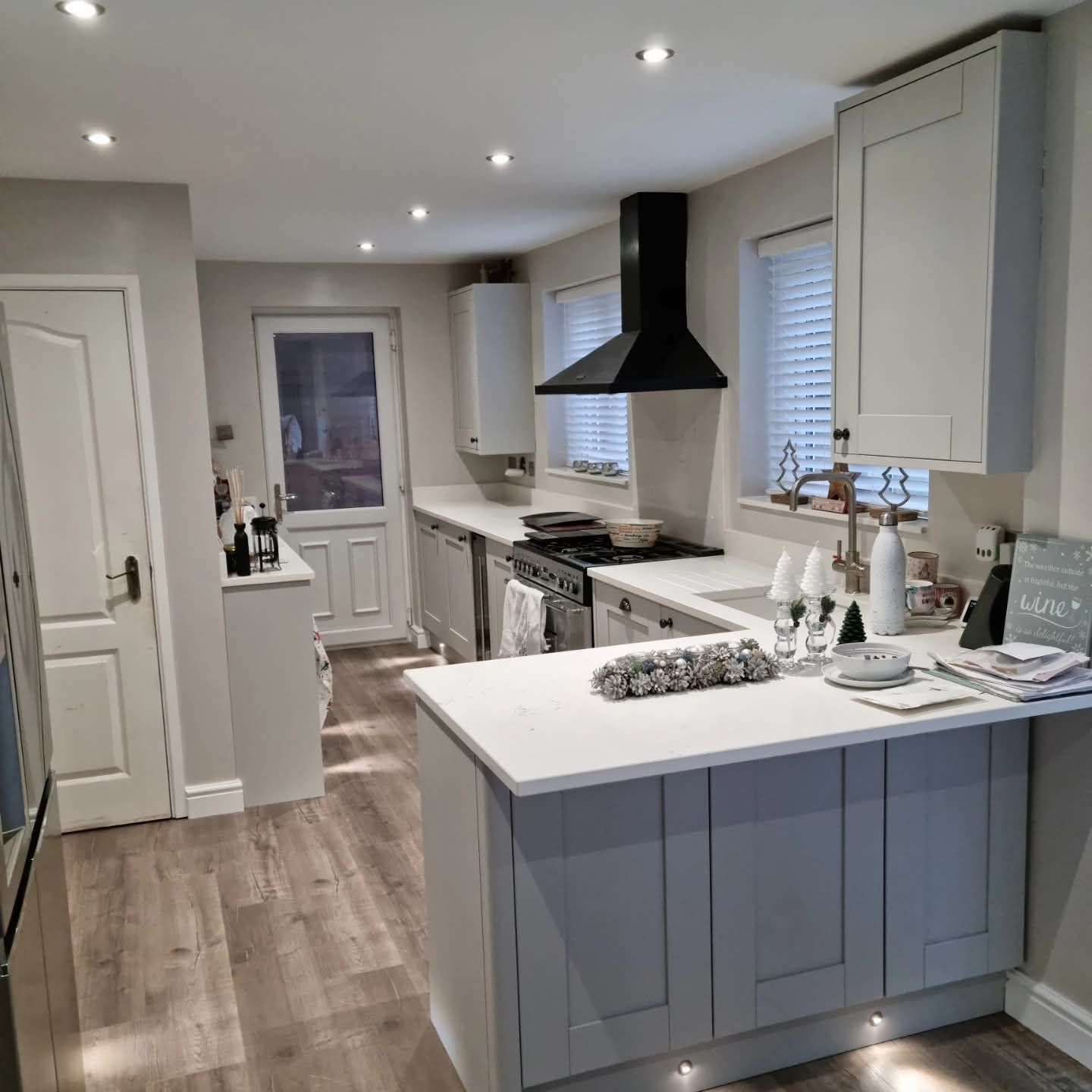 Wall removed to open up a kitchen diner
