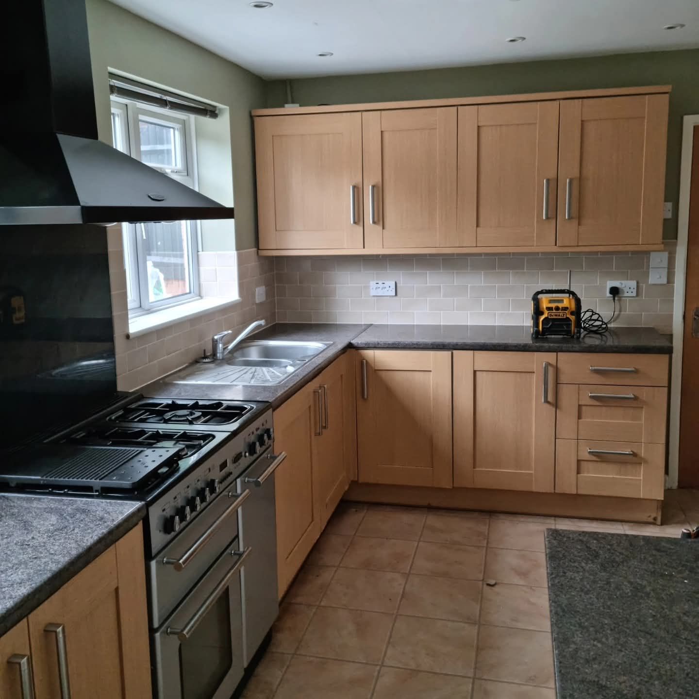 Wall removed to open up a kitchen diner