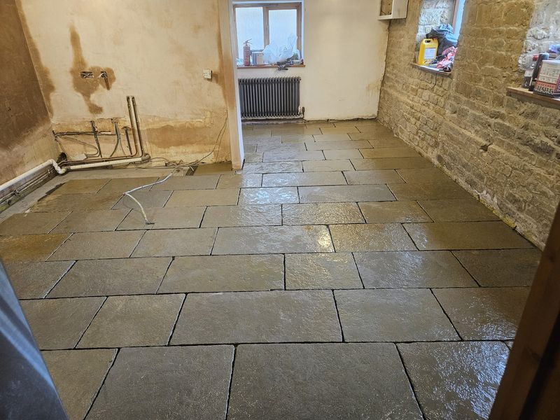Flagstone floor in a stone cottage, Banbury