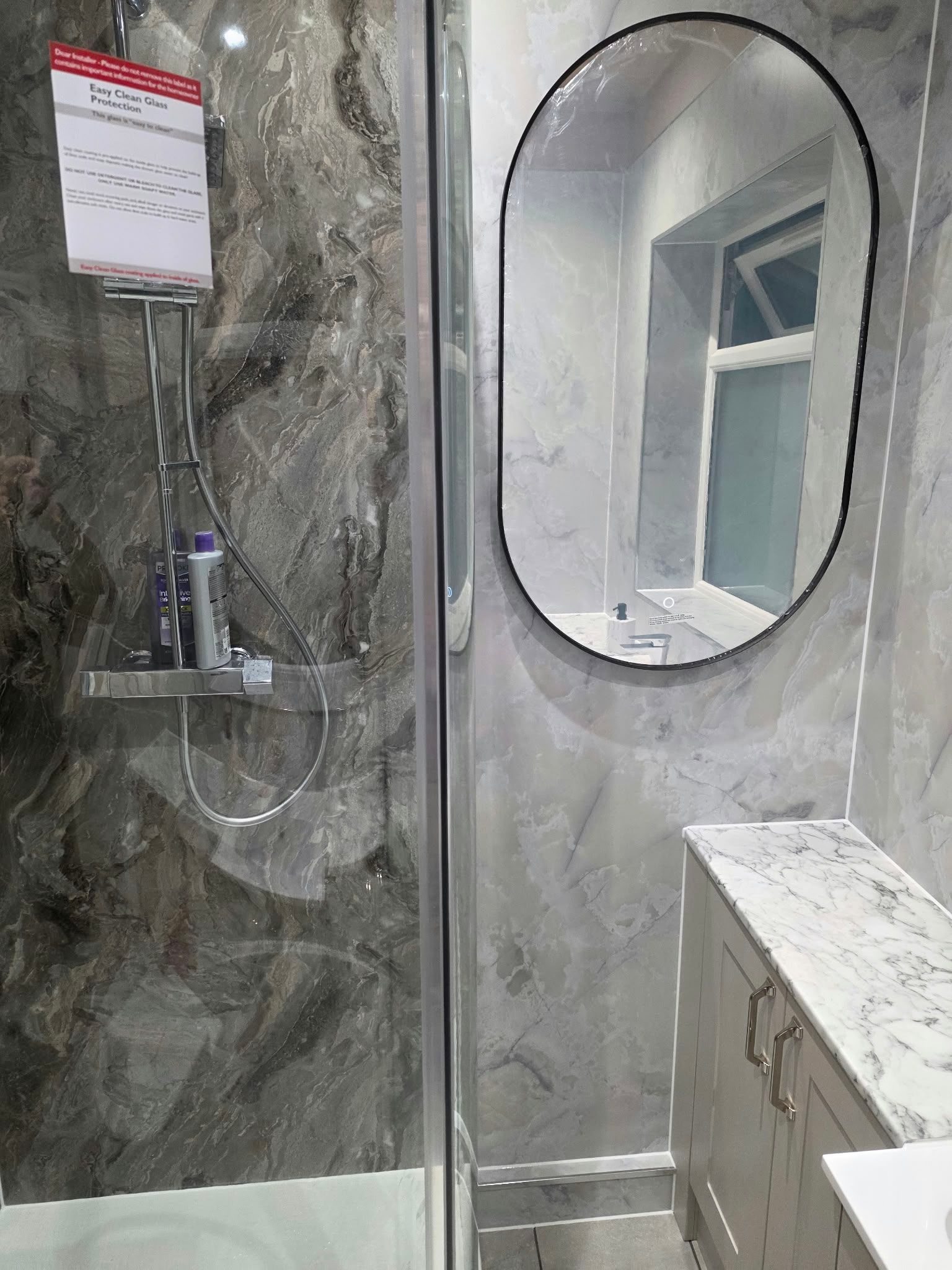 Bathroom with aqua panels, Leamington Spa