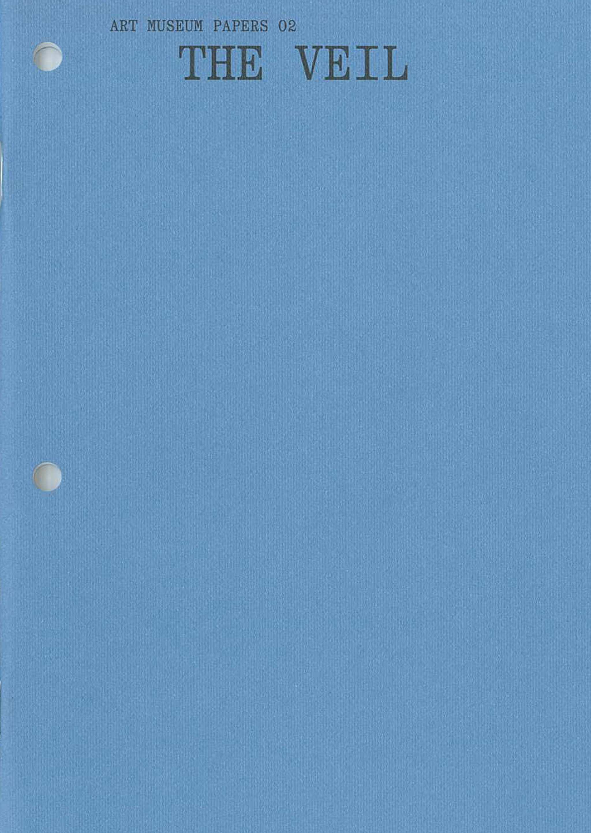 A blue book cover with the words THE VEIL in black