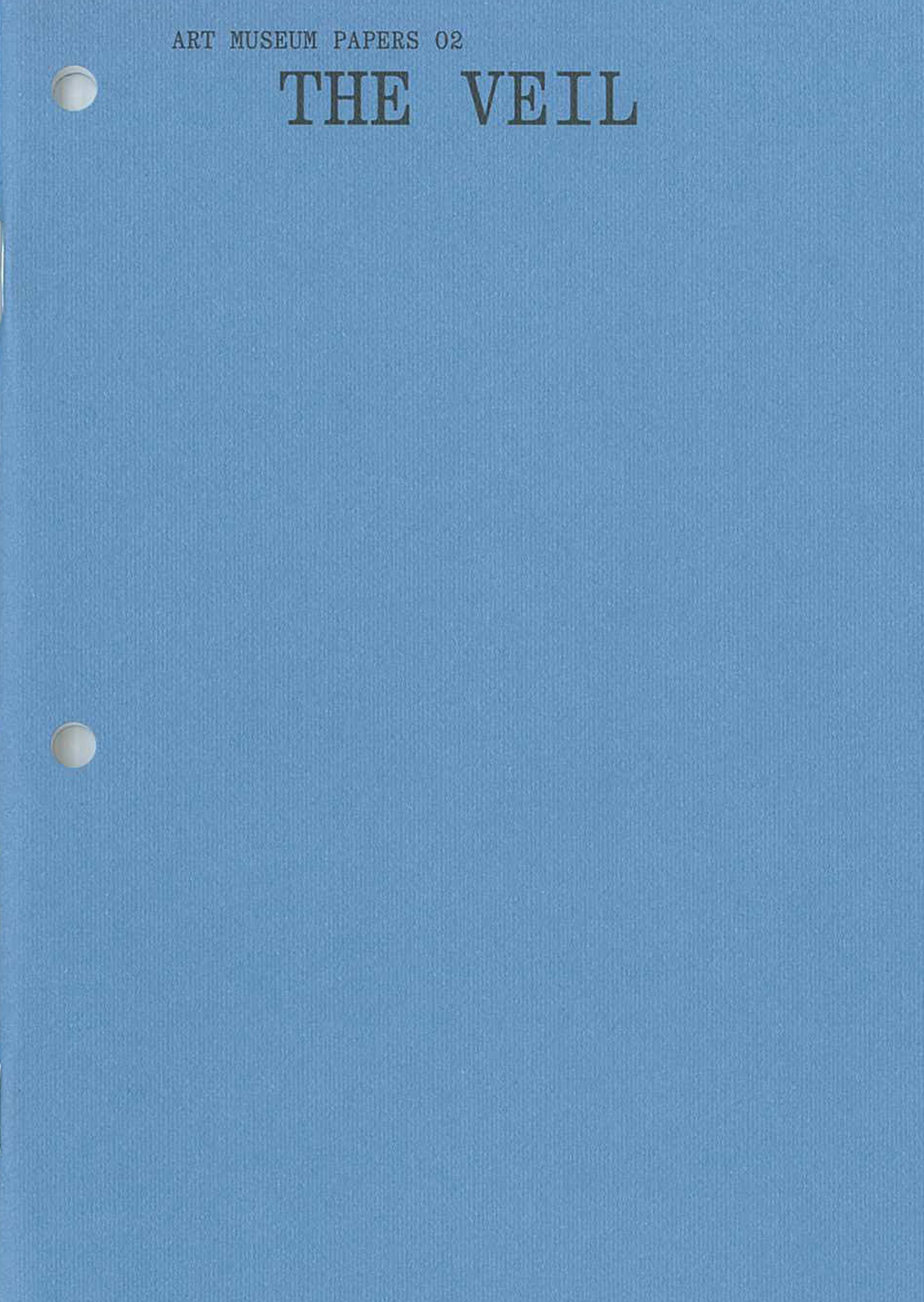 A blue book cover with the words THE VEIL in black