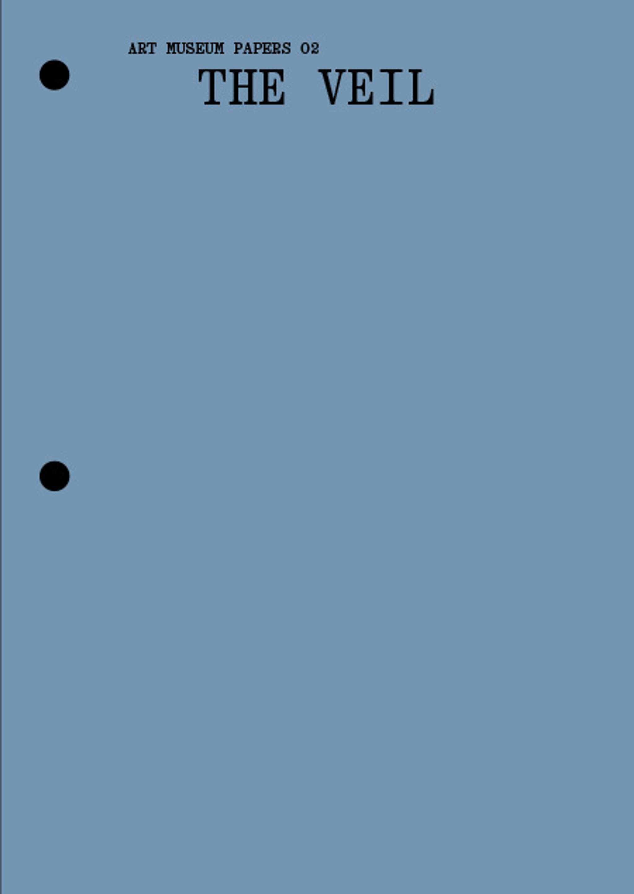 A blue book cover with the words THE VEIL in black