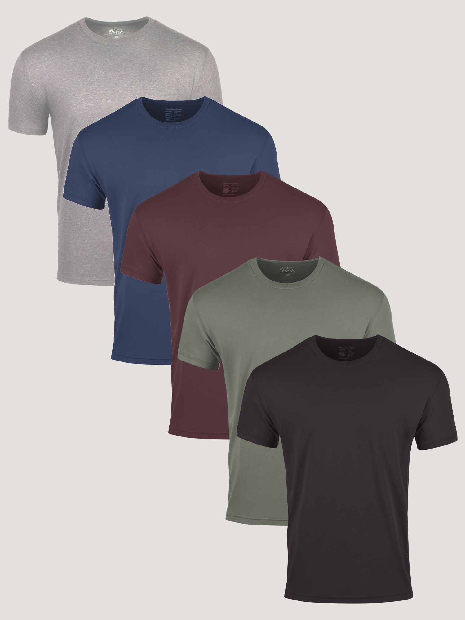 5-pack Slim Fit T-shirts - Blue/Turquoise/Red - Men
