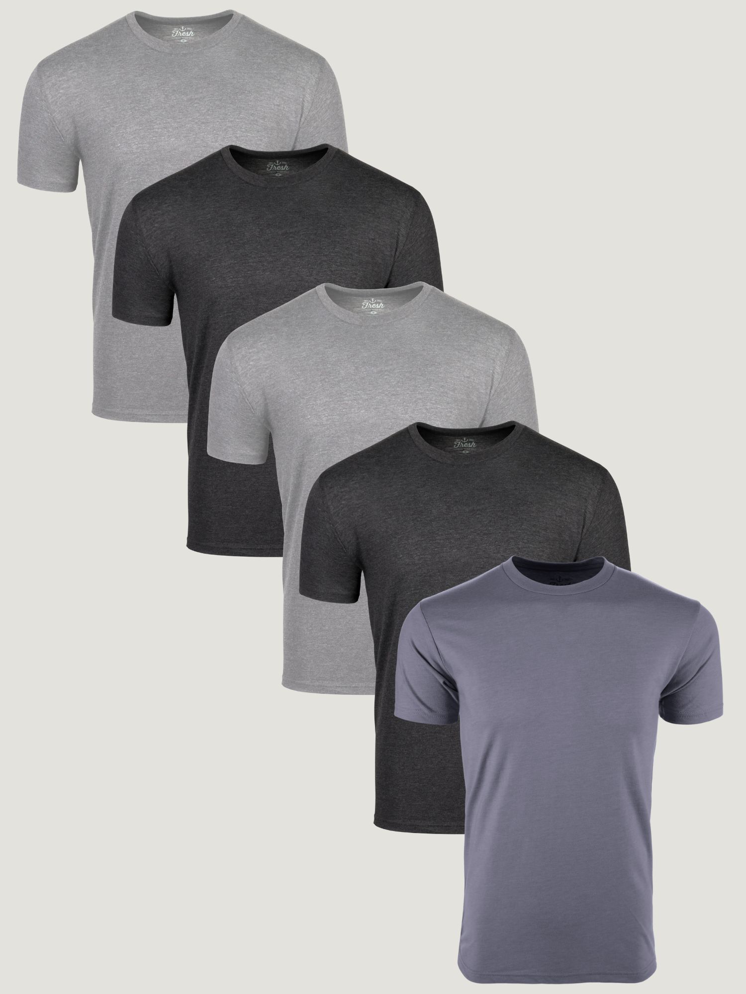 All Grey Tee Shirt 5-Pack | Fresh Clean Threads