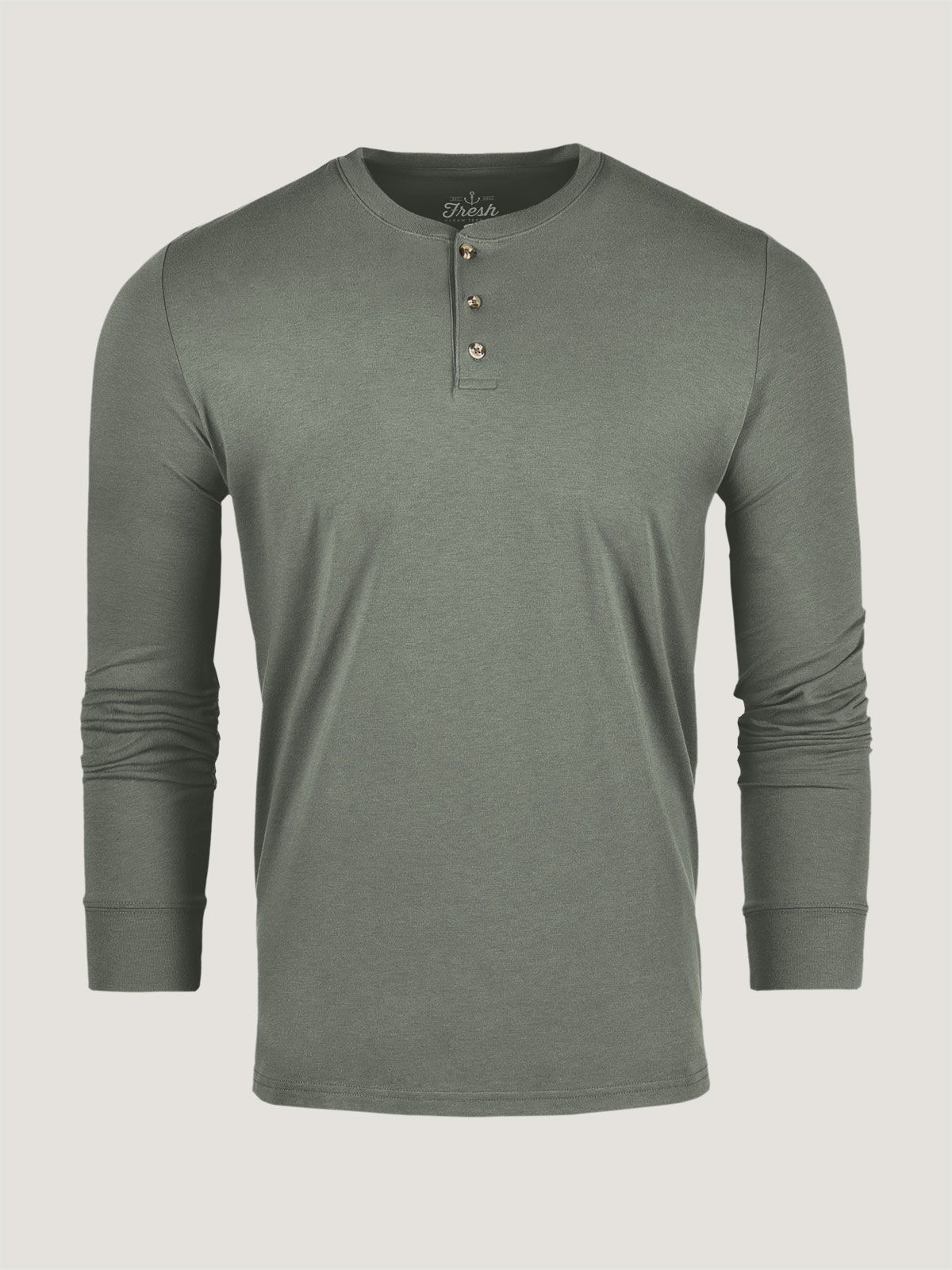 Mercury Green Long Sleeve Henley | Fresh Clean Threads