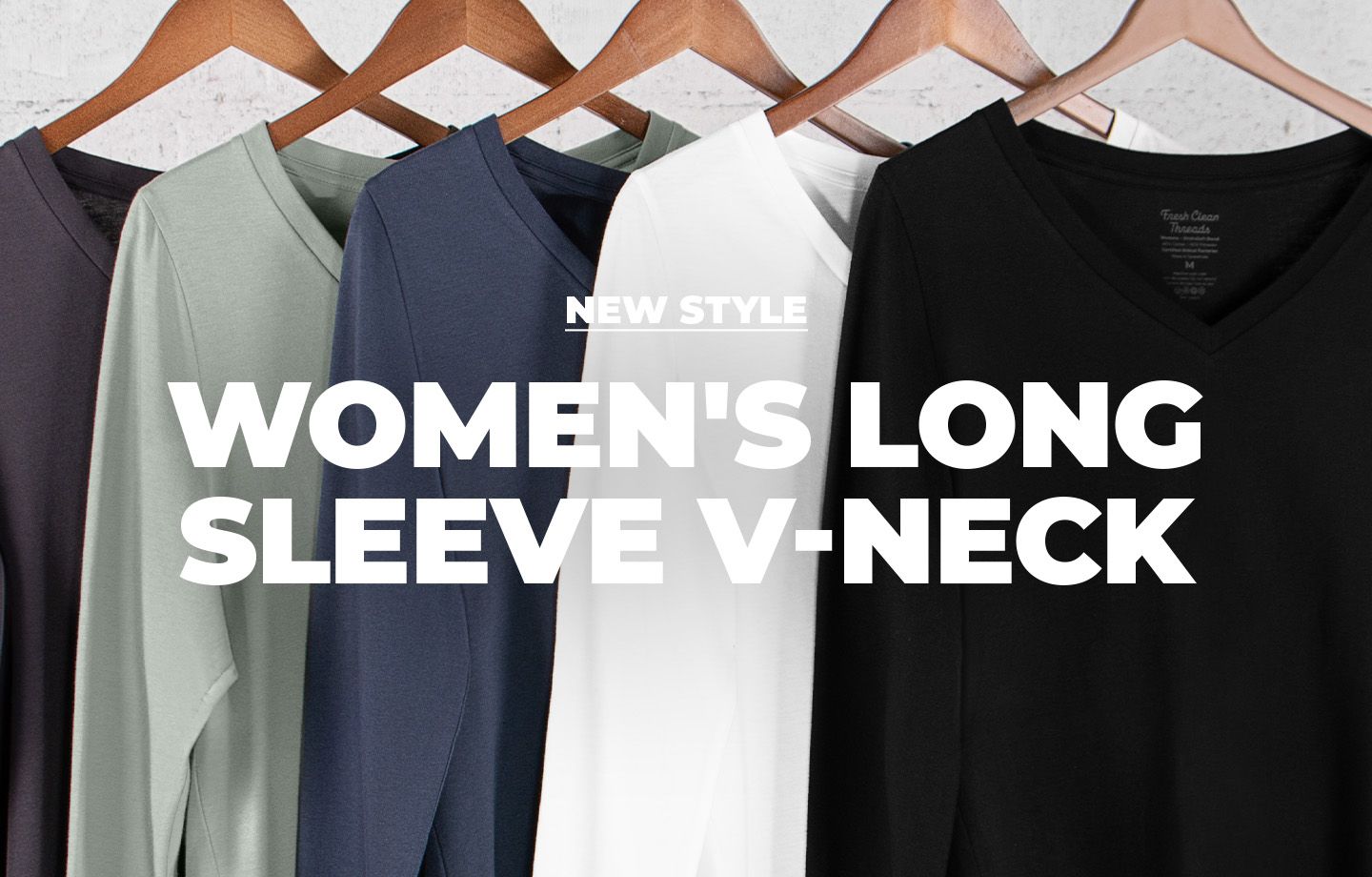 Women's Long Sleeve V-Neck tees | Fresh Clean Threads